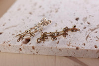 Celestial Garden Brass Ear Climber - Starlit Path, Wildflower Trail, Golden Vine.