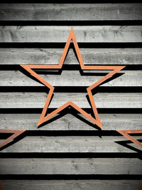 3 Large Rusty Metal barn STARS.