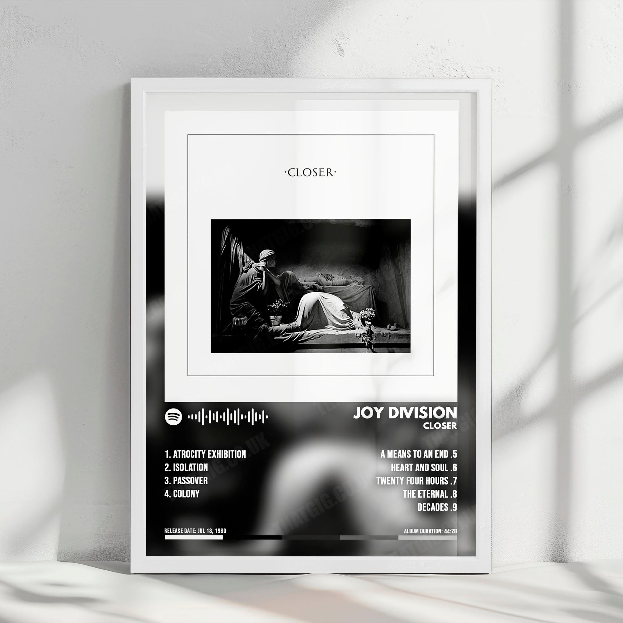Joy Division "Closer" Album Cover Poster - with Complete Tracklist