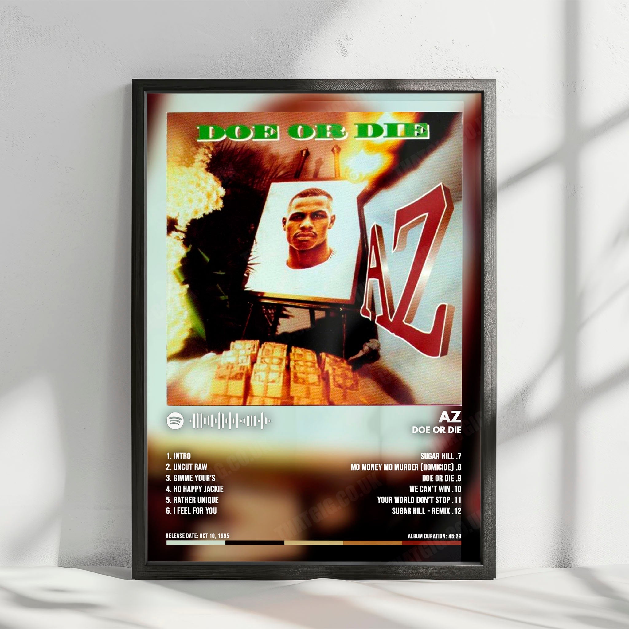 AZ "Doe or Die" Album Cover Poster - with Complete Tracklist