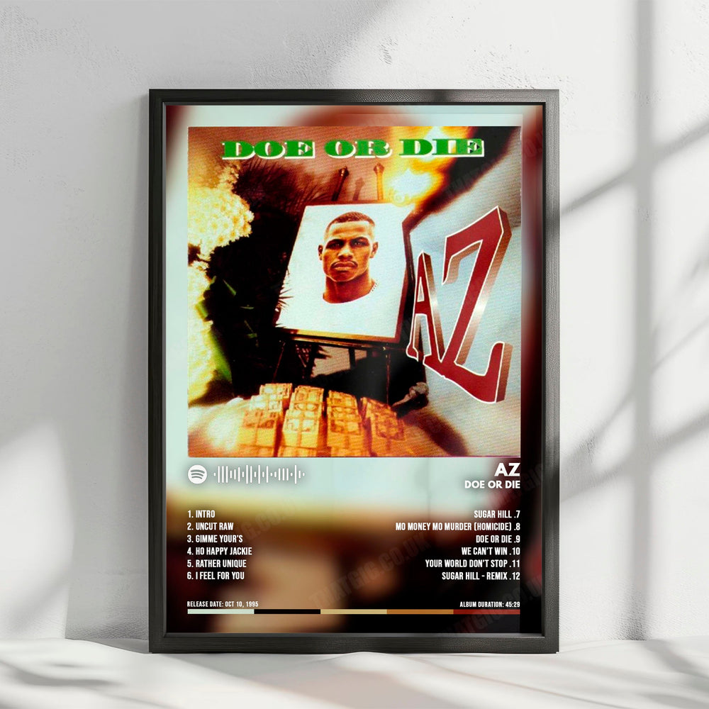 AZ "Doe or Die" Album Cover Poster - with Complete Tracklist