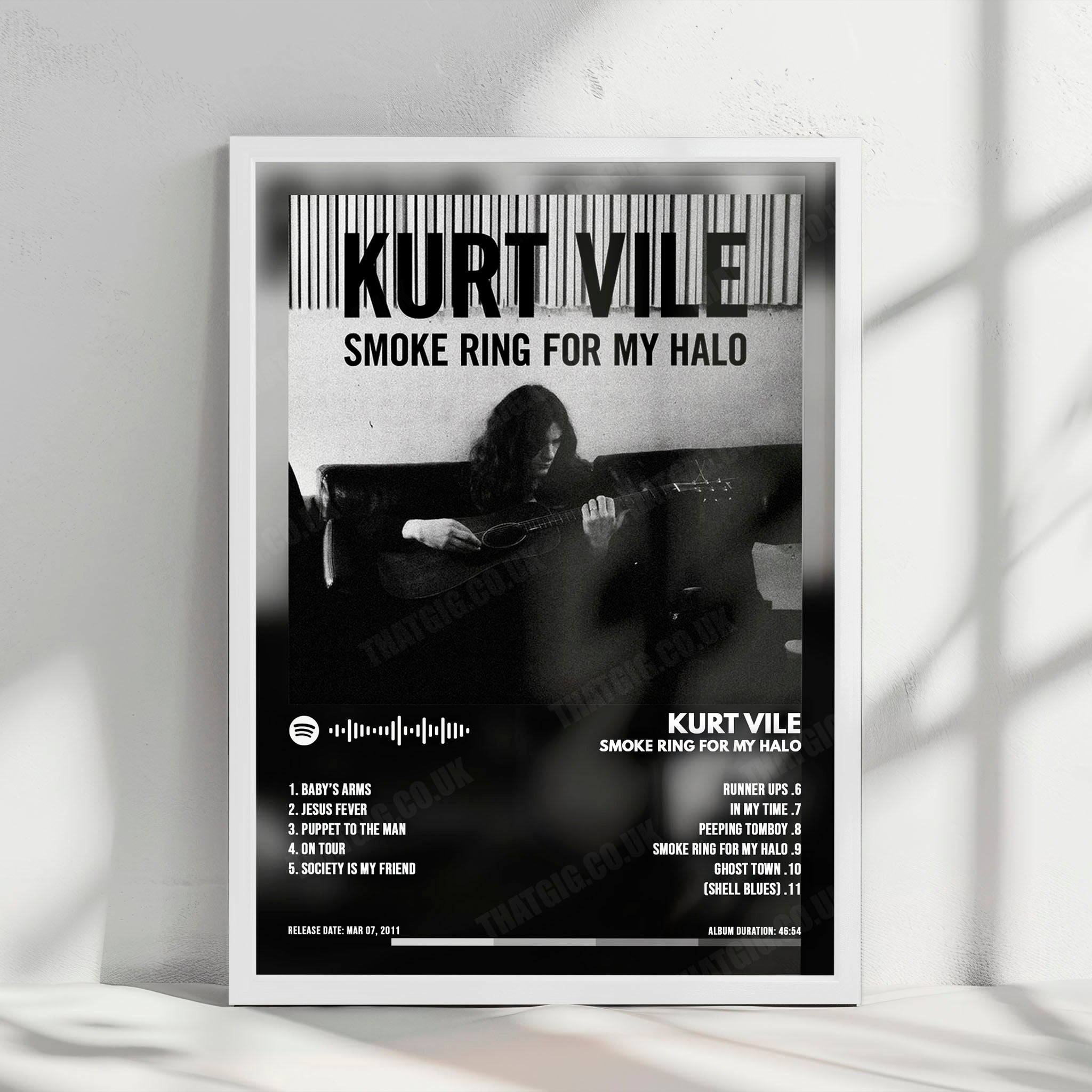 Kurt Vile "Smoke Ring for My Halo" Album Cover Poster - with Complete Tracklist
