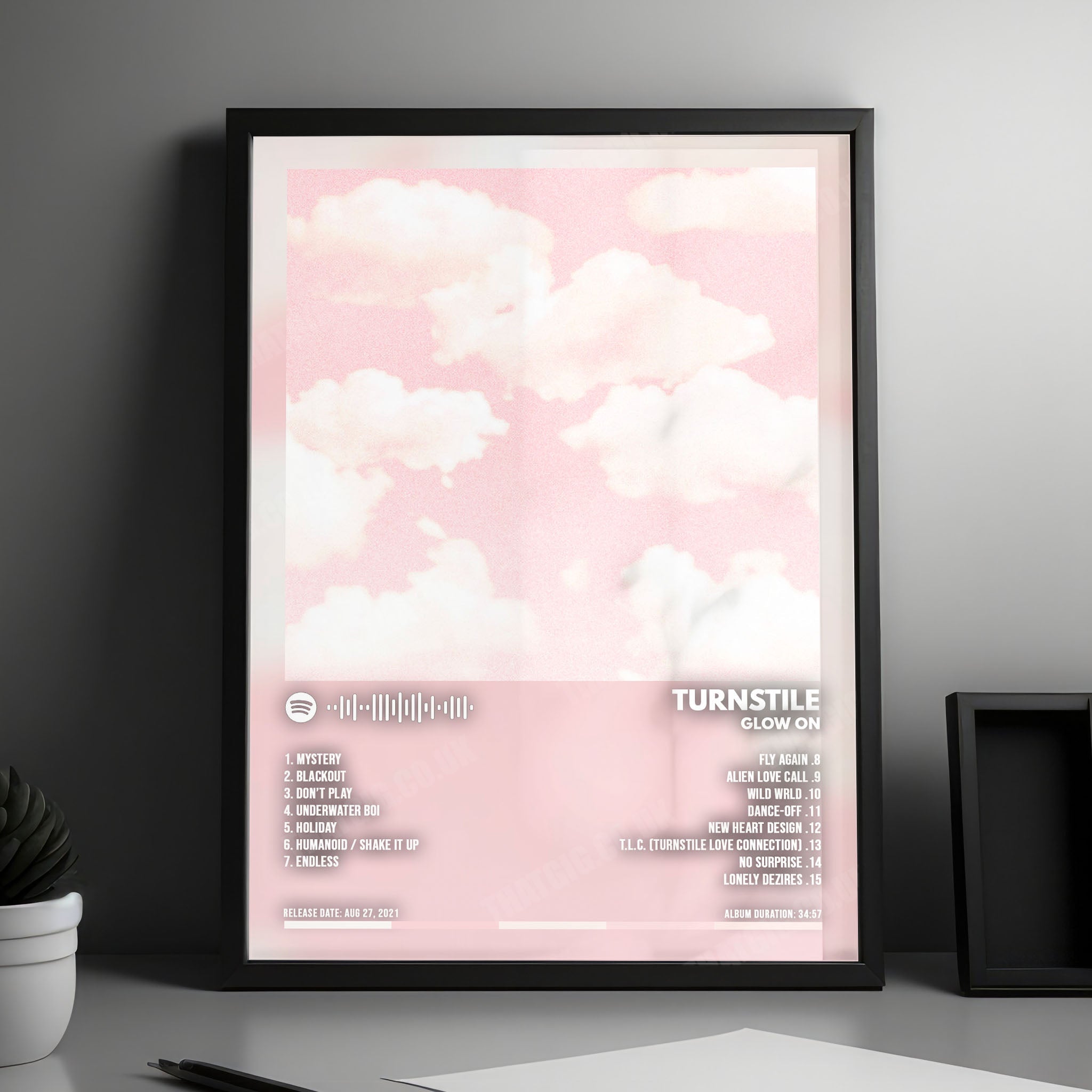 Turnstile "Glow On" Album Cover Poster - with Complete Tracklist