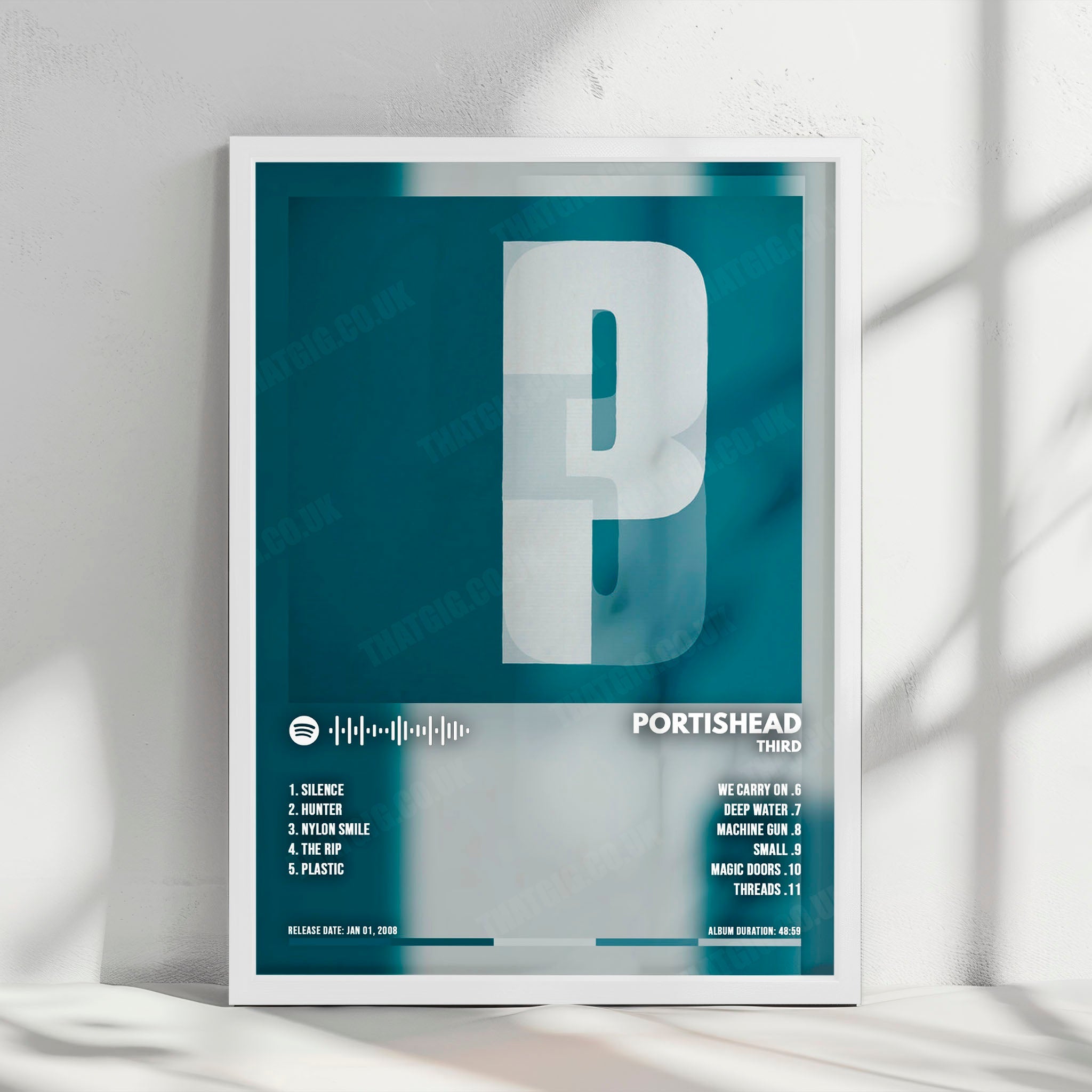 Portishead "Third" Album Cover Poster - with Complete Tracklist