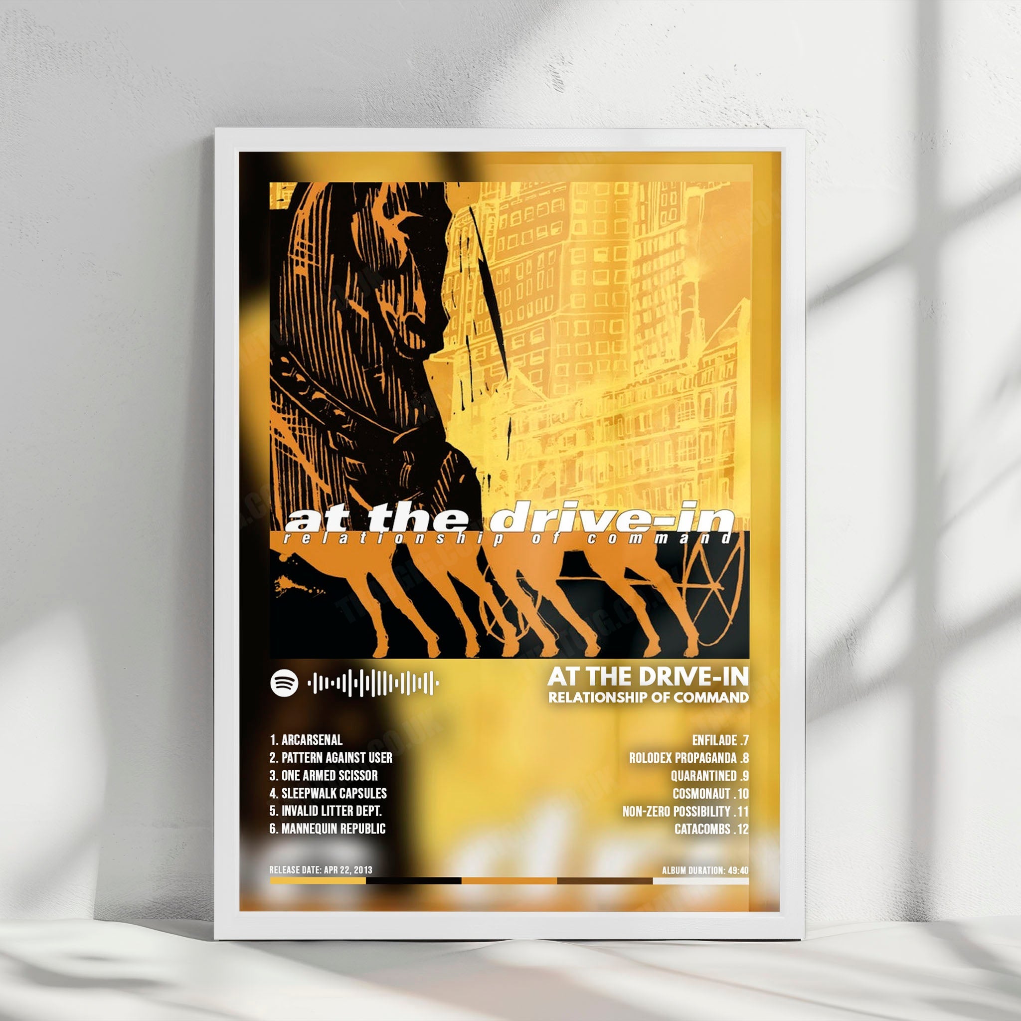 At The Drive-In "Relationship Of Command" Album Cover Poster - with Complete Tracklist