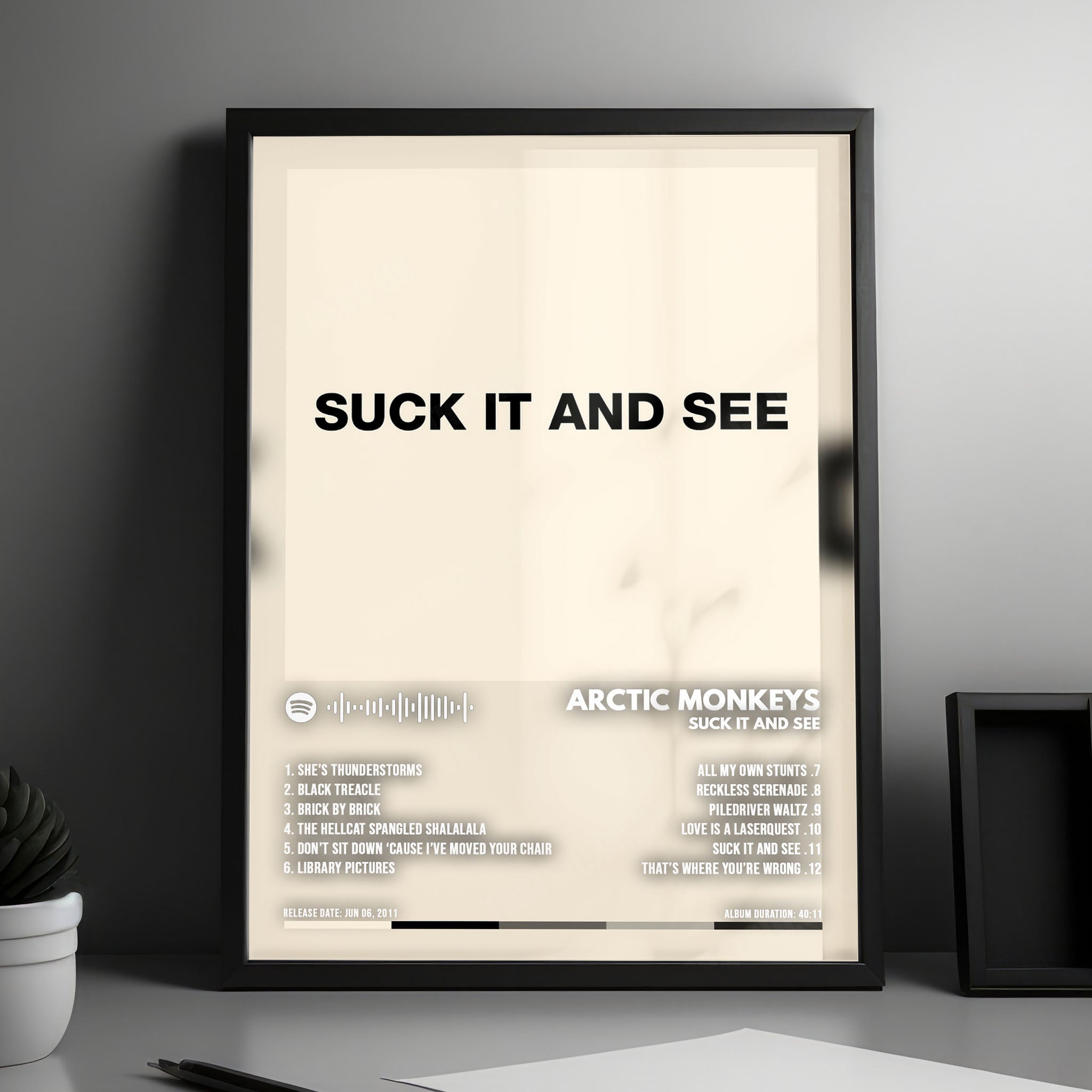Arctic Monkeys "Suck It and See" Album Cover Poster - with Complete Tracklist