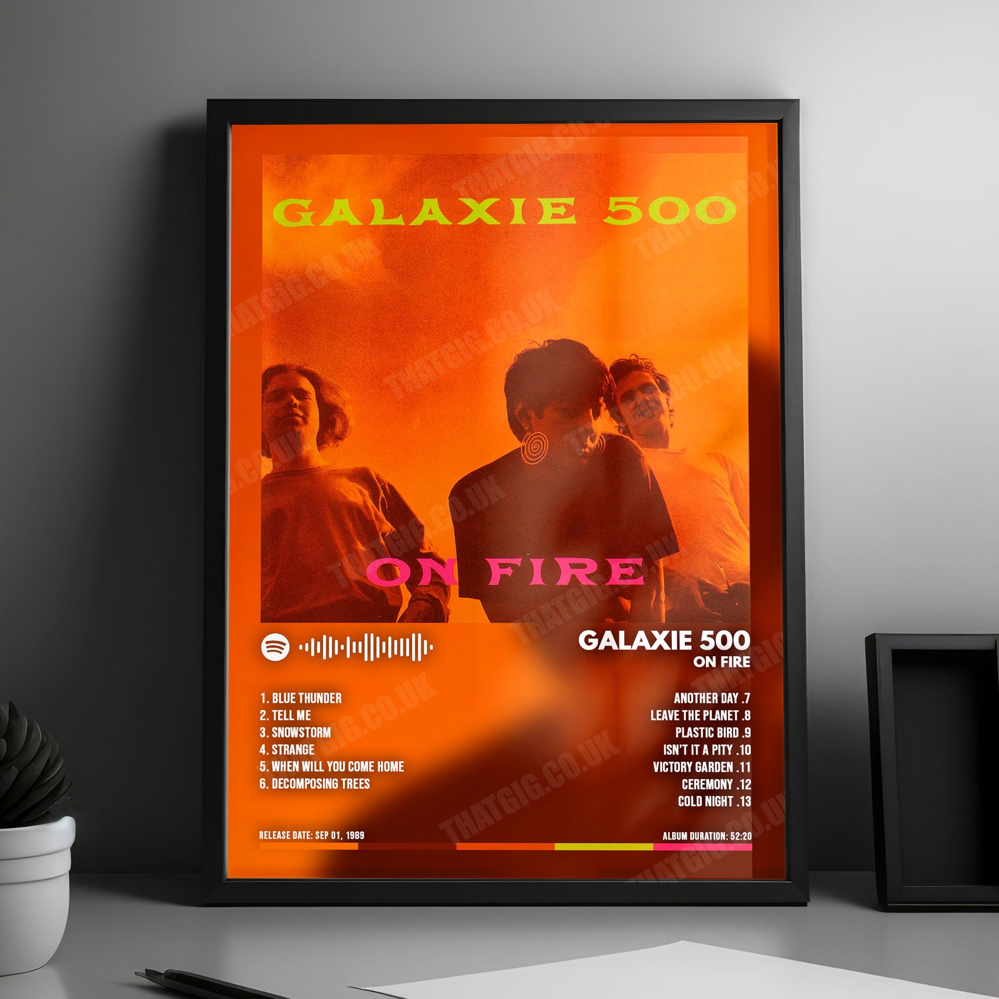 Galaxie 500 "On Fire" Album Cover Poster - with Complete Tracklist