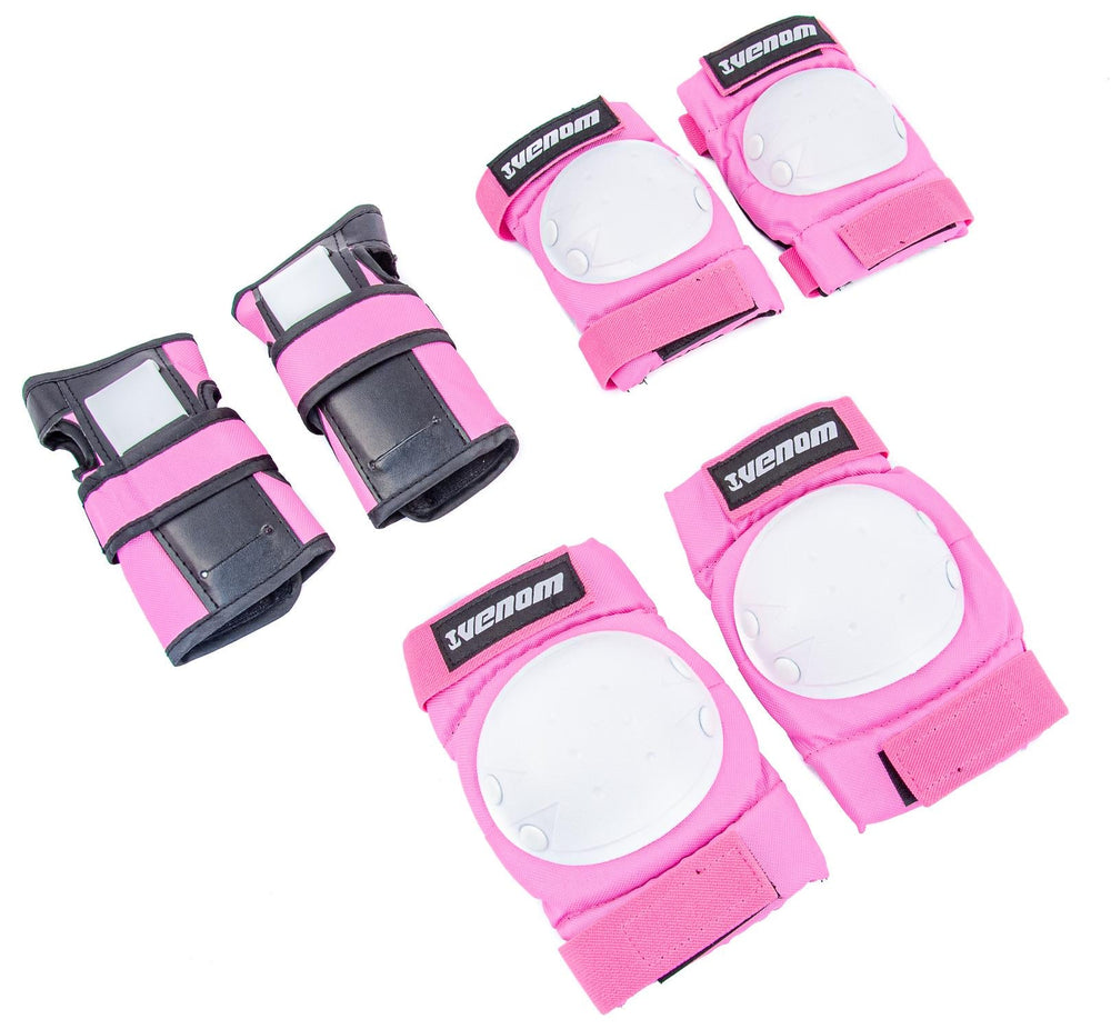 Venom Triple Knee/Elbow/Wrist Pad Set - Pink White