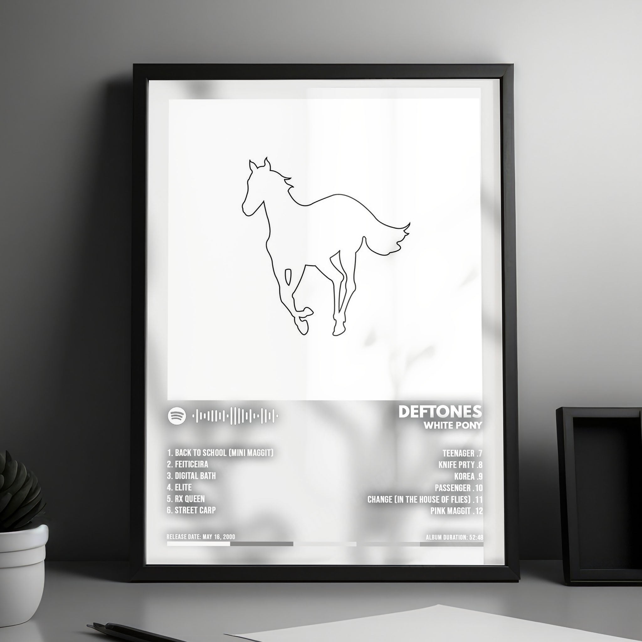 Deftones "White Pony  " Album Cover Poster - with Complete Tracklist