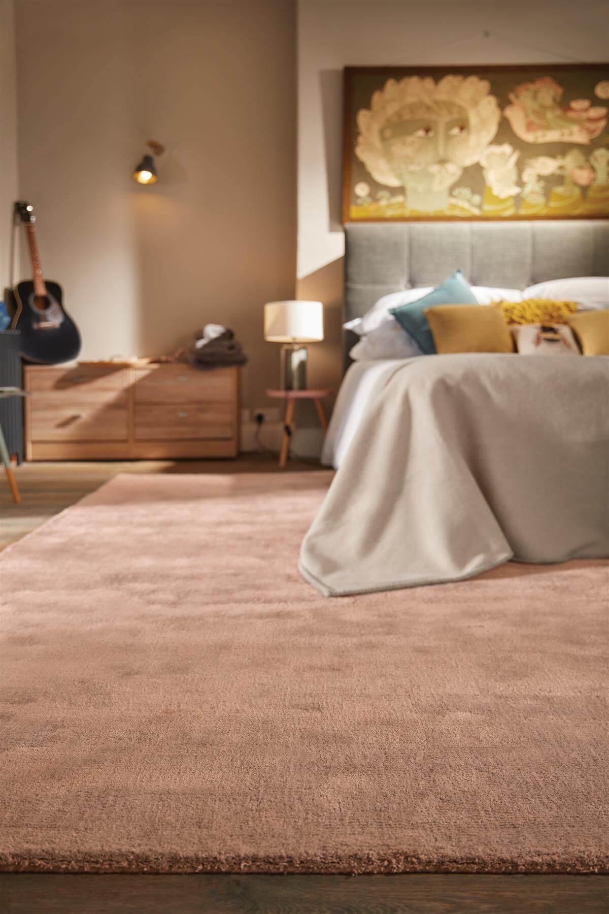 Hush Coral Pink Luxury Handcrafted Rug