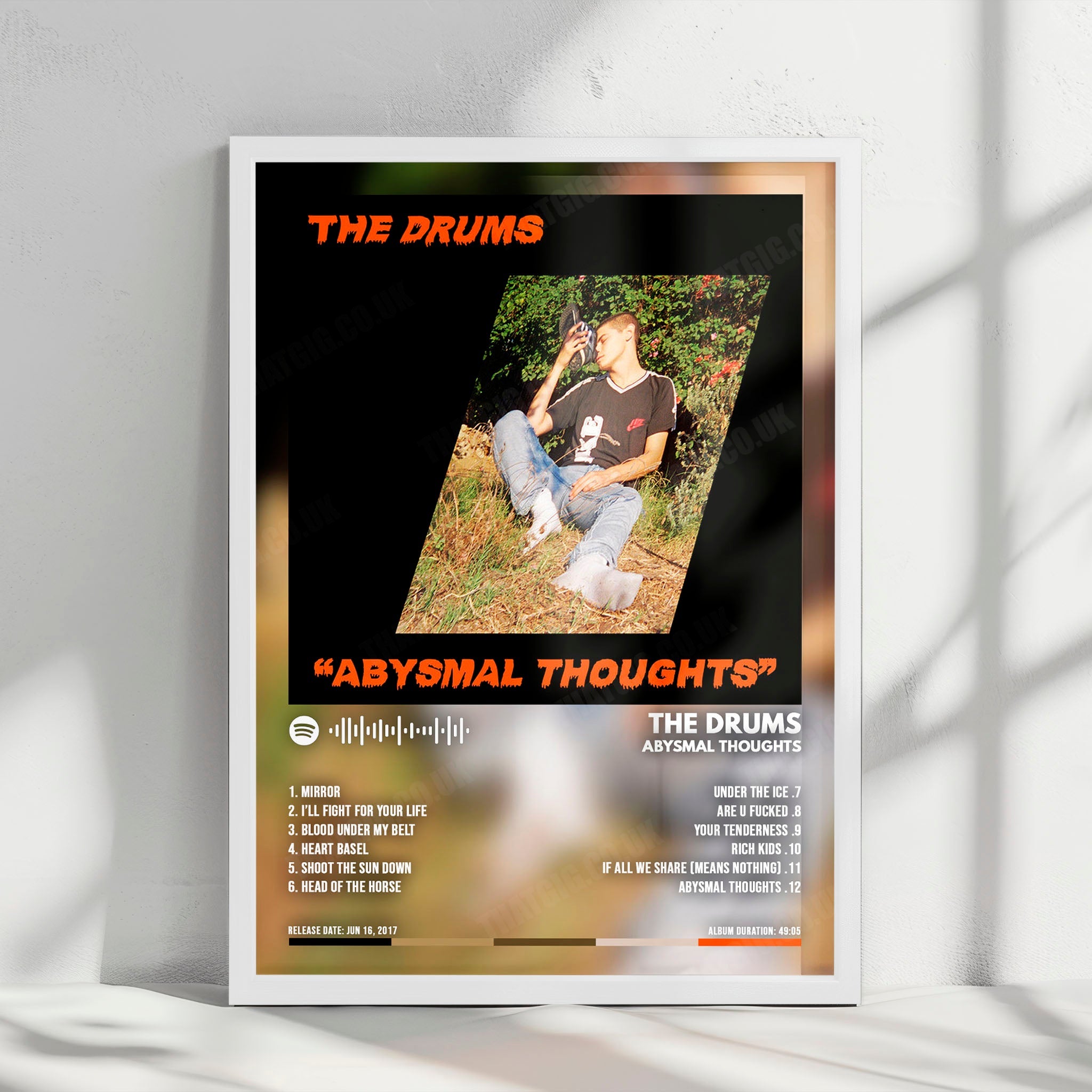 The Drums "Abysmal Thoughts" Album Cover Poster - with Complete Tracklist