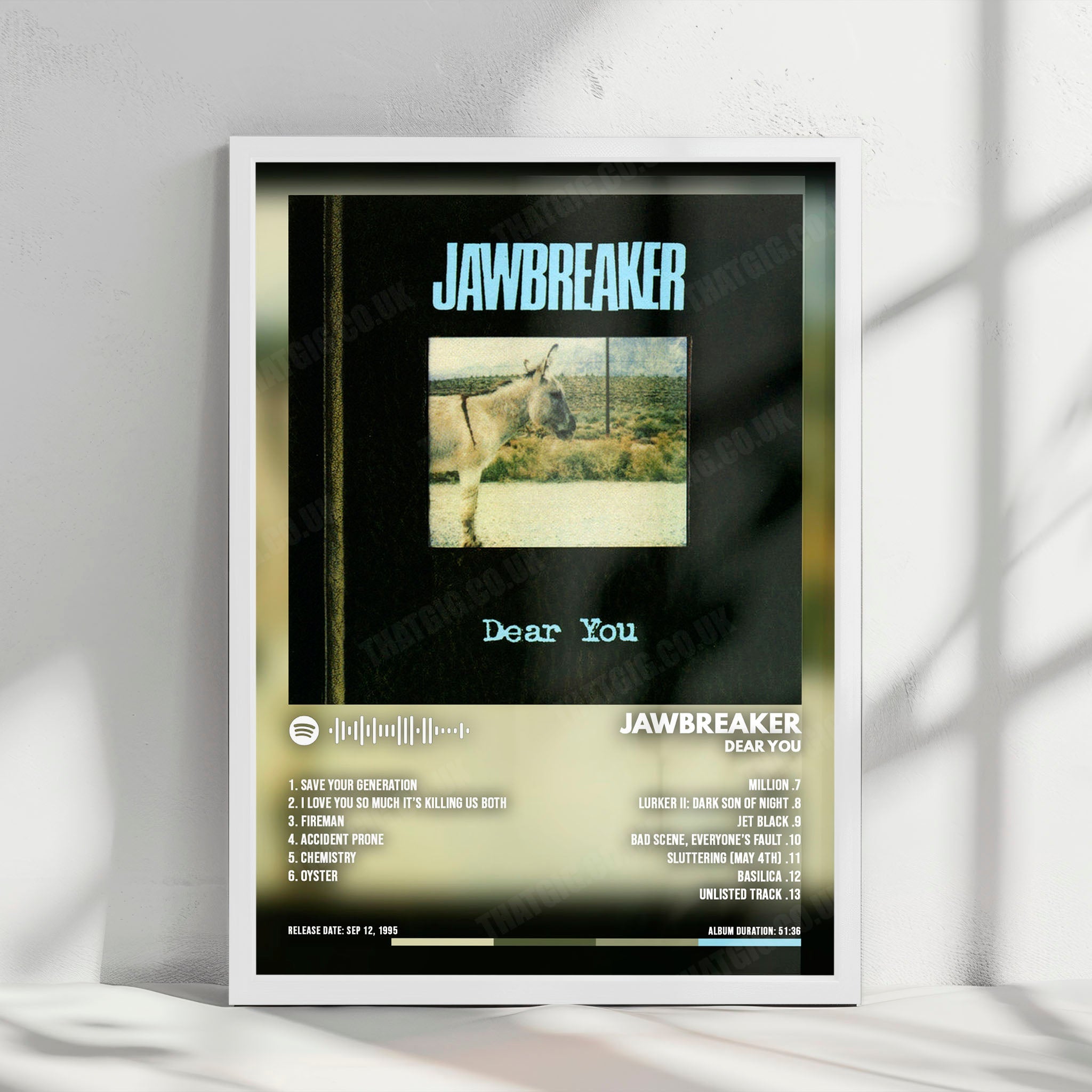 Jawbreaker "Dear You" Album Cover Poster - with Complete Tracklist