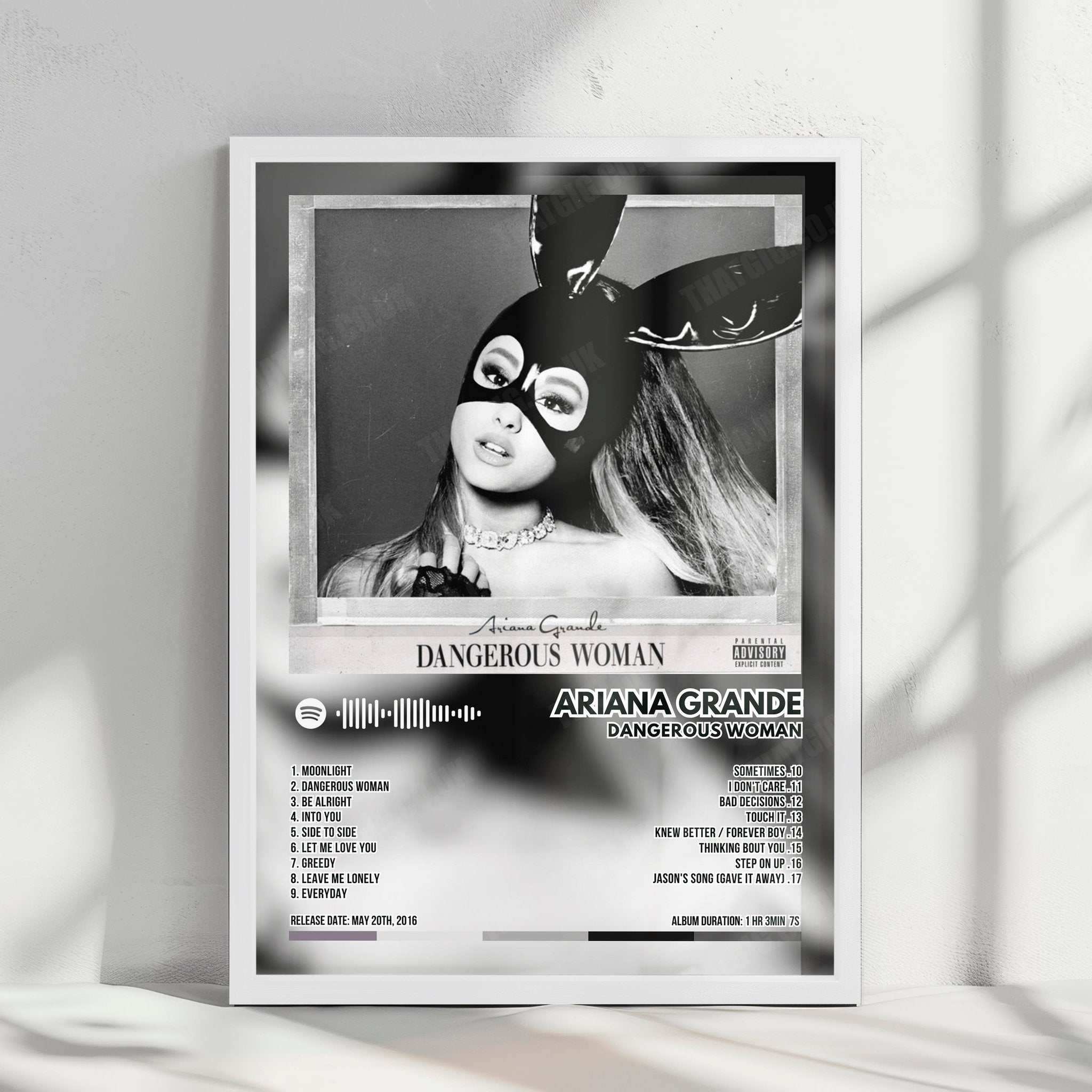 Ariana Grande "Dangerous Woman" Album Cover Poster - with Complete Tracklist