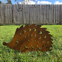 Garden Hedgehog Decoration , Rusty Metal Hedgehog / Garden Lawn Decor / Garden Ornament / Garden Feature Designed and made by us RW NORFOLK