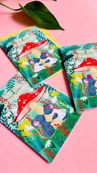 Handmade Lesbian Wedding Card- Whimsical Just Married Greetings Card