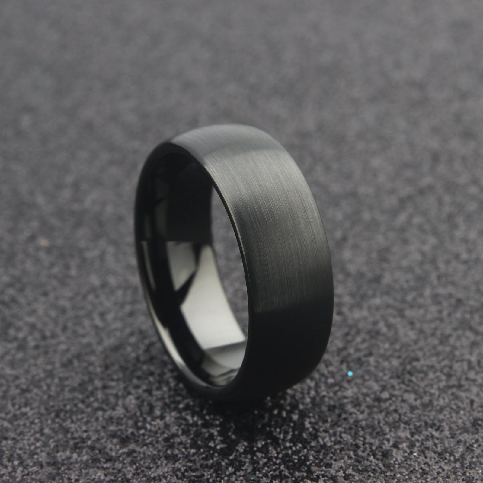 The Antares - 8mm Brushed Black Tungsten Ring
