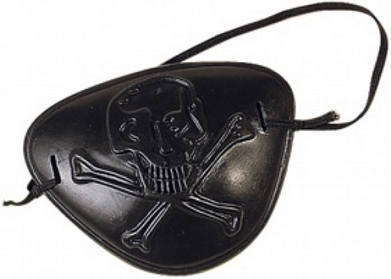 Children's Black Plastic Pirate Eye Patch Dress Up Accessory