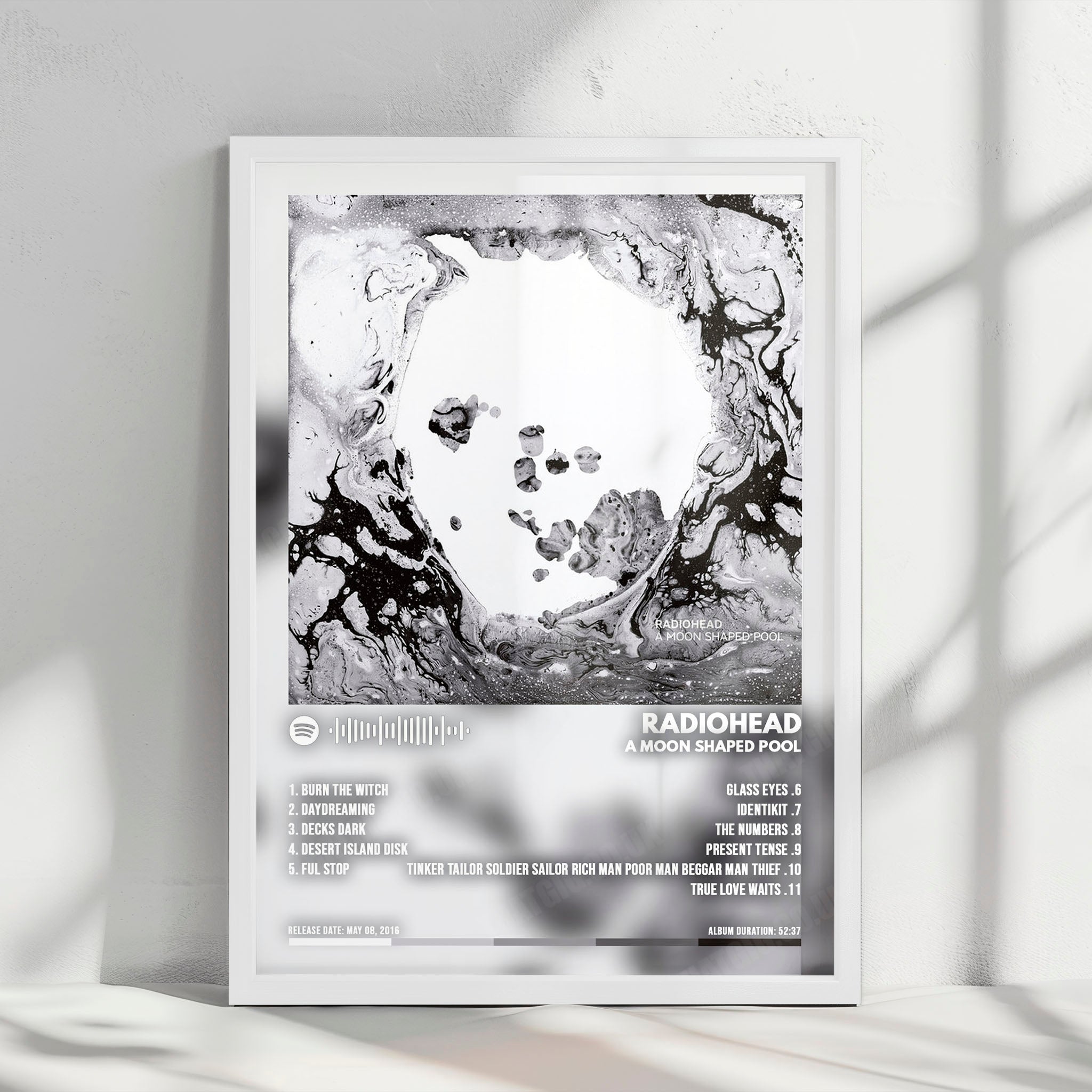 Radiohead "A Moon Shaped Pool" Album Cover Poster - with Complete Tracklist