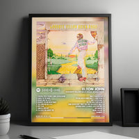 Elton John "Goodbye Yellow Brick Road  " Album Cover Poster - with Complete Tracklist