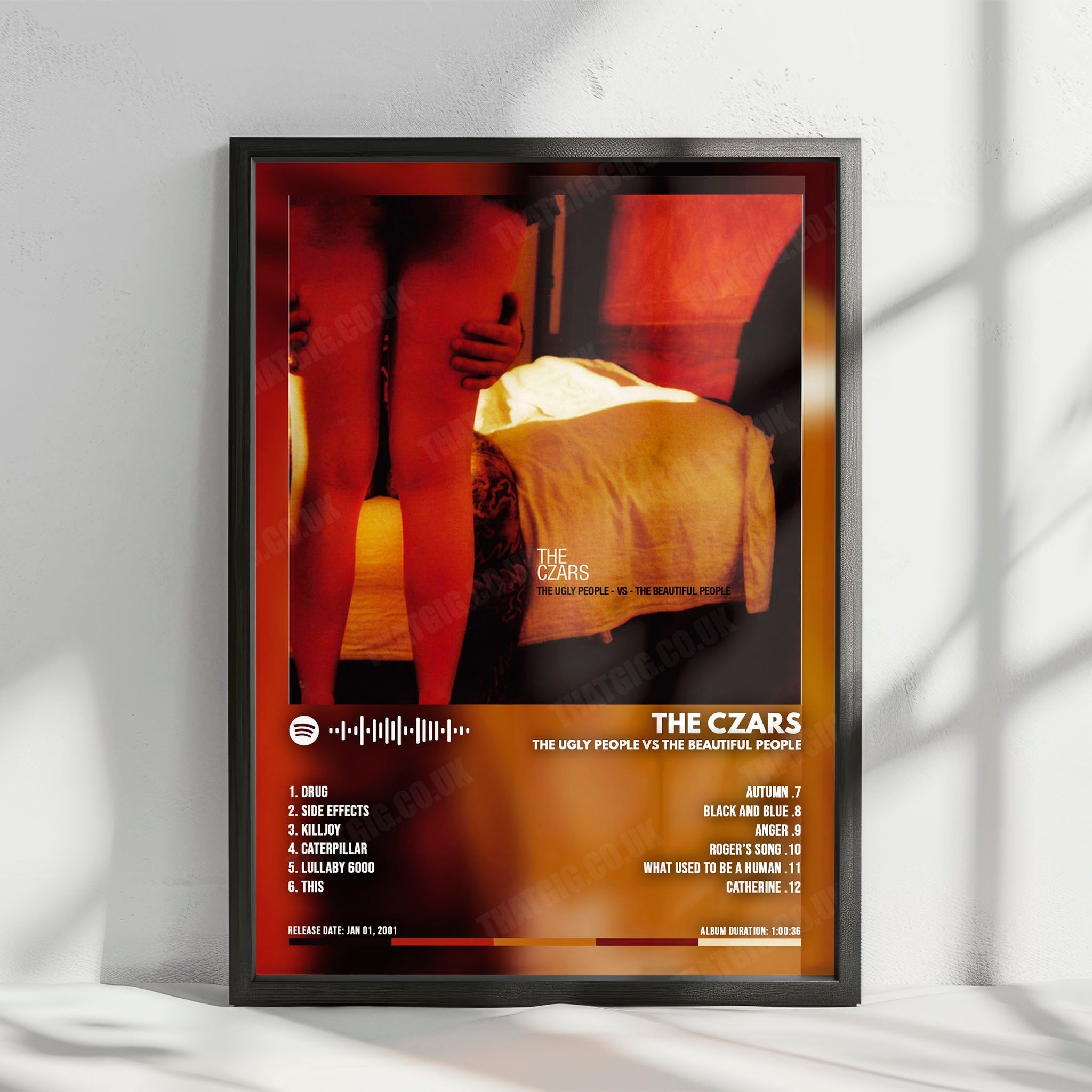 The Czars "The Ugly People vs The Beautiful People" Album Cover Poster - with Complete Tracklist