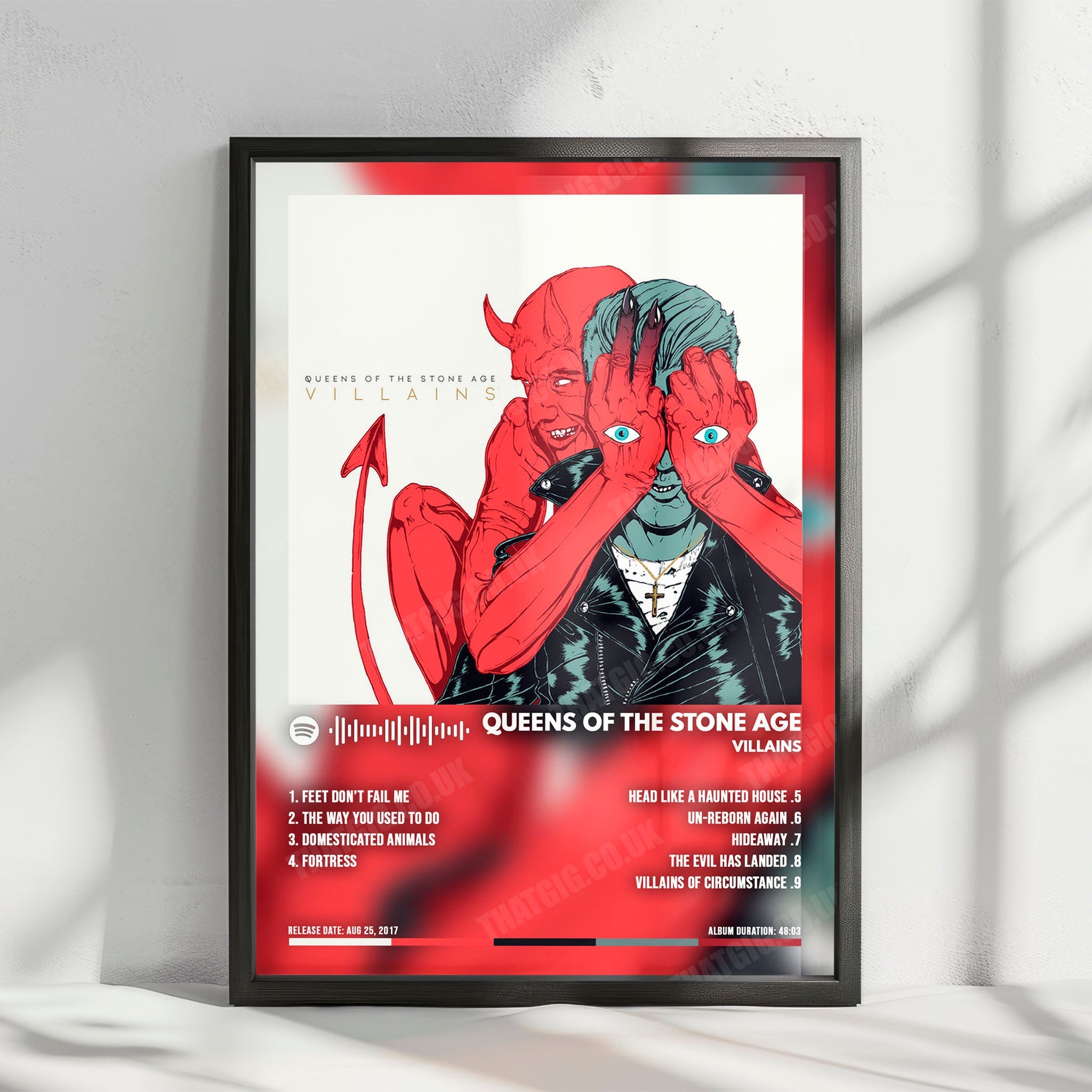Queens of the Stone Age "Villains" Album Cover Poster - with Complete Tracklist