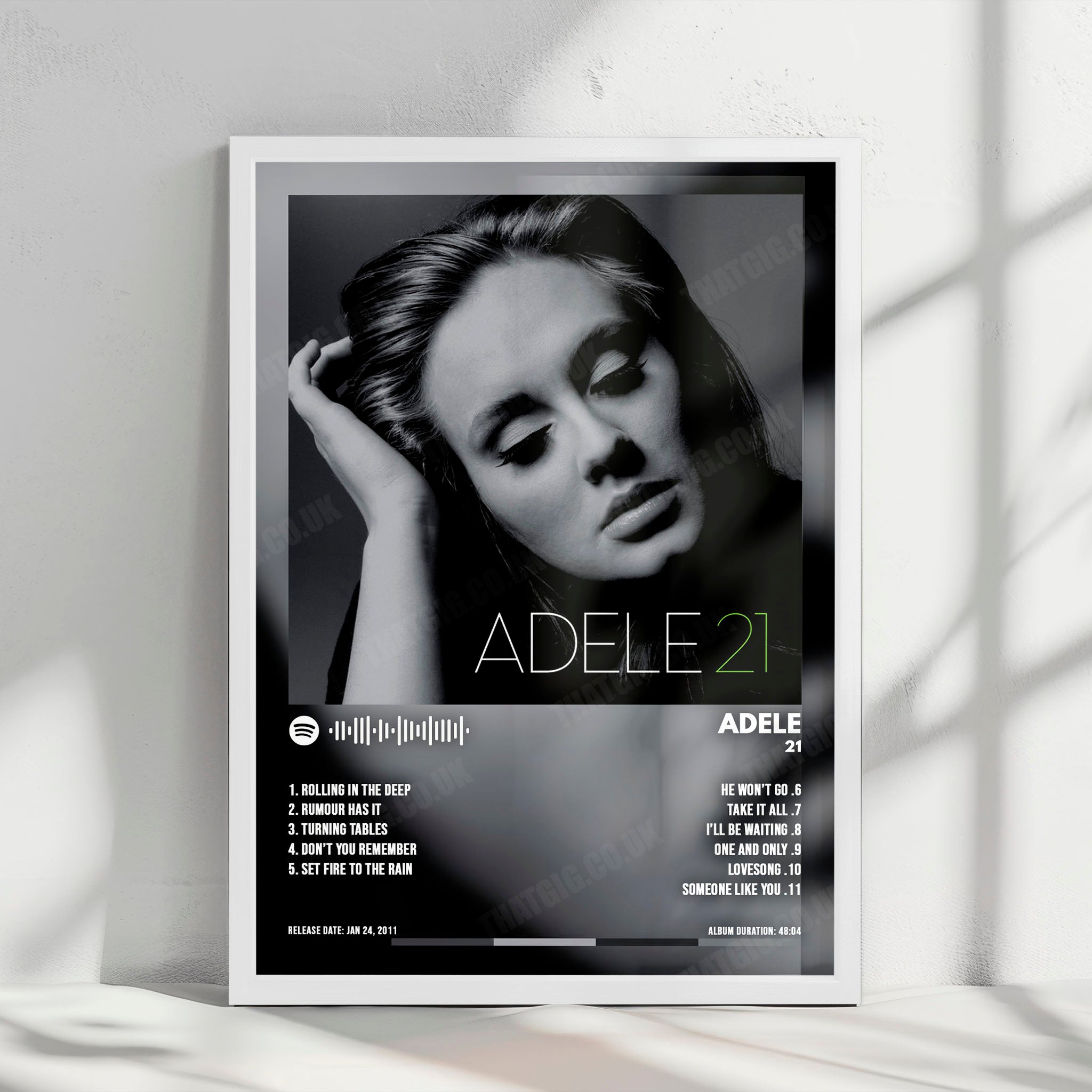 Adele "21" Album Cover Poster - with Complete Tracklist