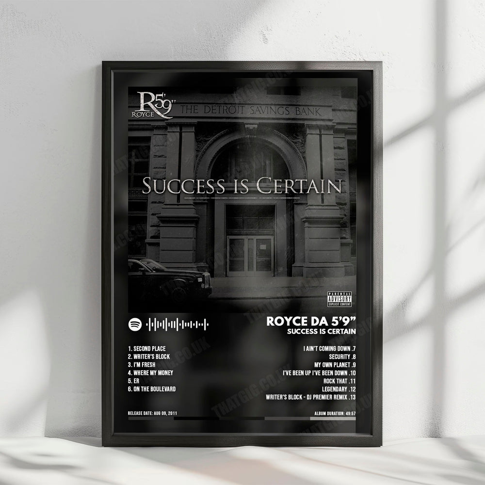 Royce da 5'9" "Success Is Certain" Album Cover Poster - with Complete Tracklist