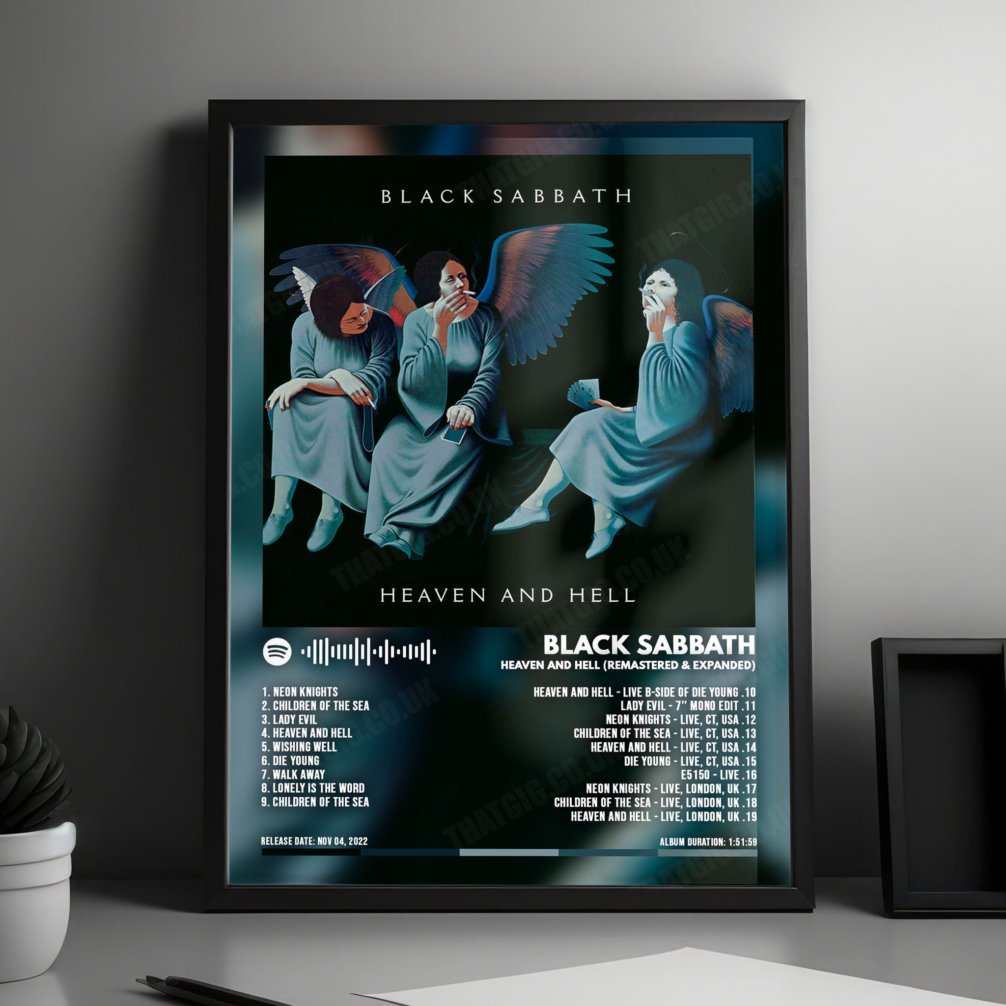 Black Sabbath "Heaven and Hell" Album Cover Poster - with Complete Tracklist