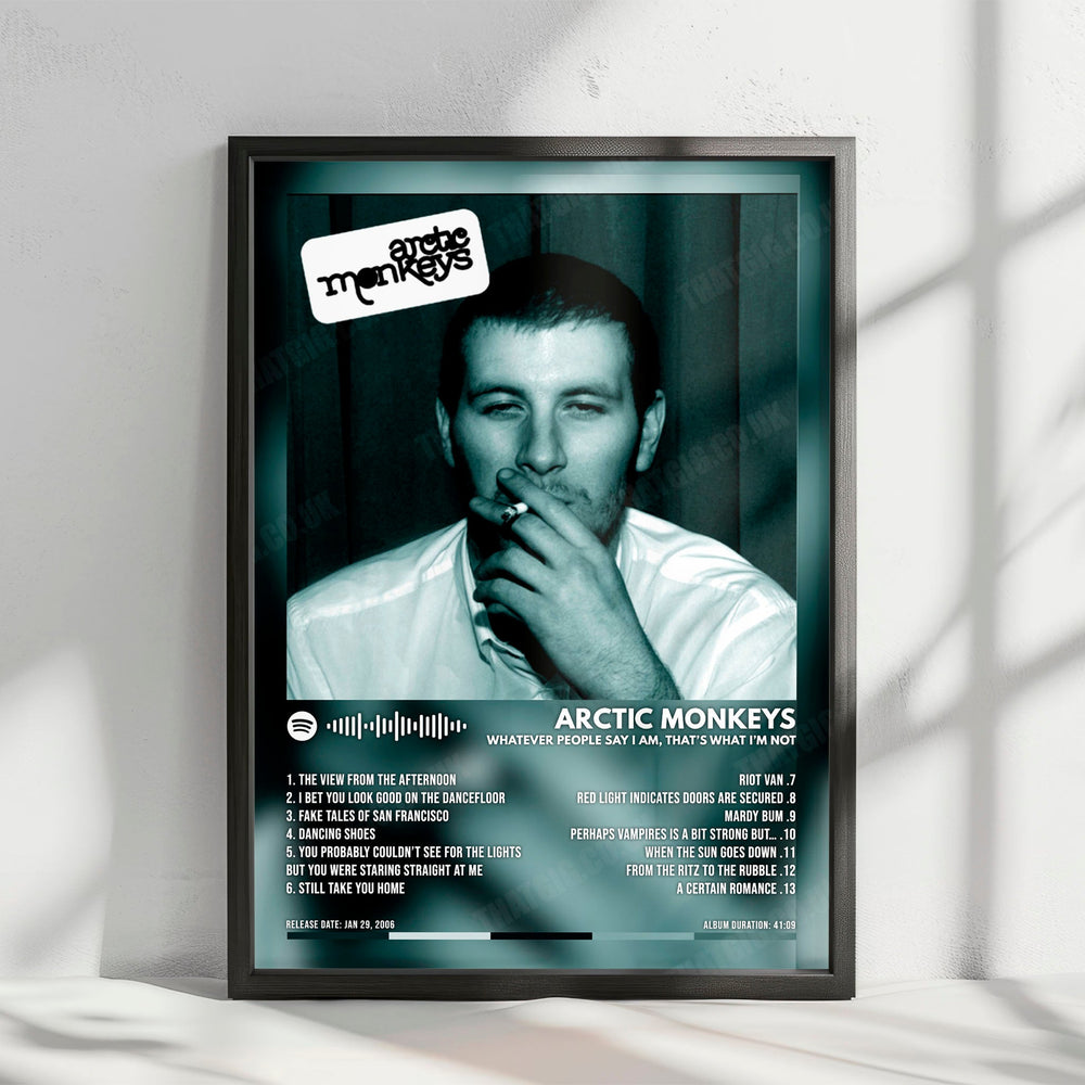 Arctic Monkeys "Whatever People Say I Am, That's What I'm Not" Album Cover Poster - with Complete Tracklist