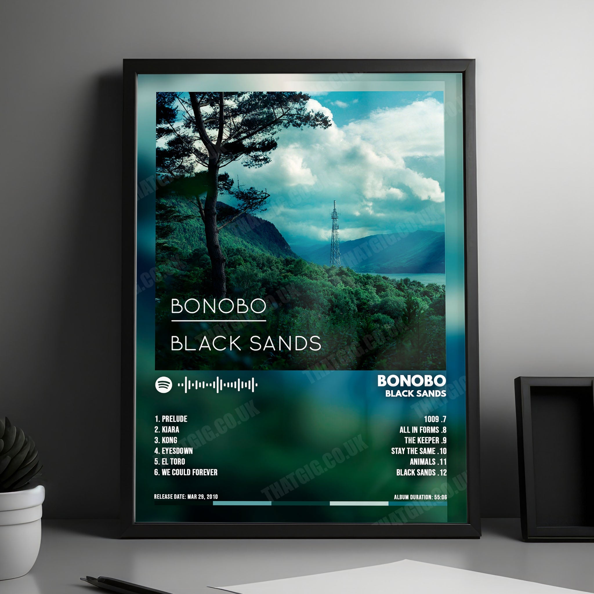 Bonobo "Black Sands" Album Cover Poster - with Complete Tracklist