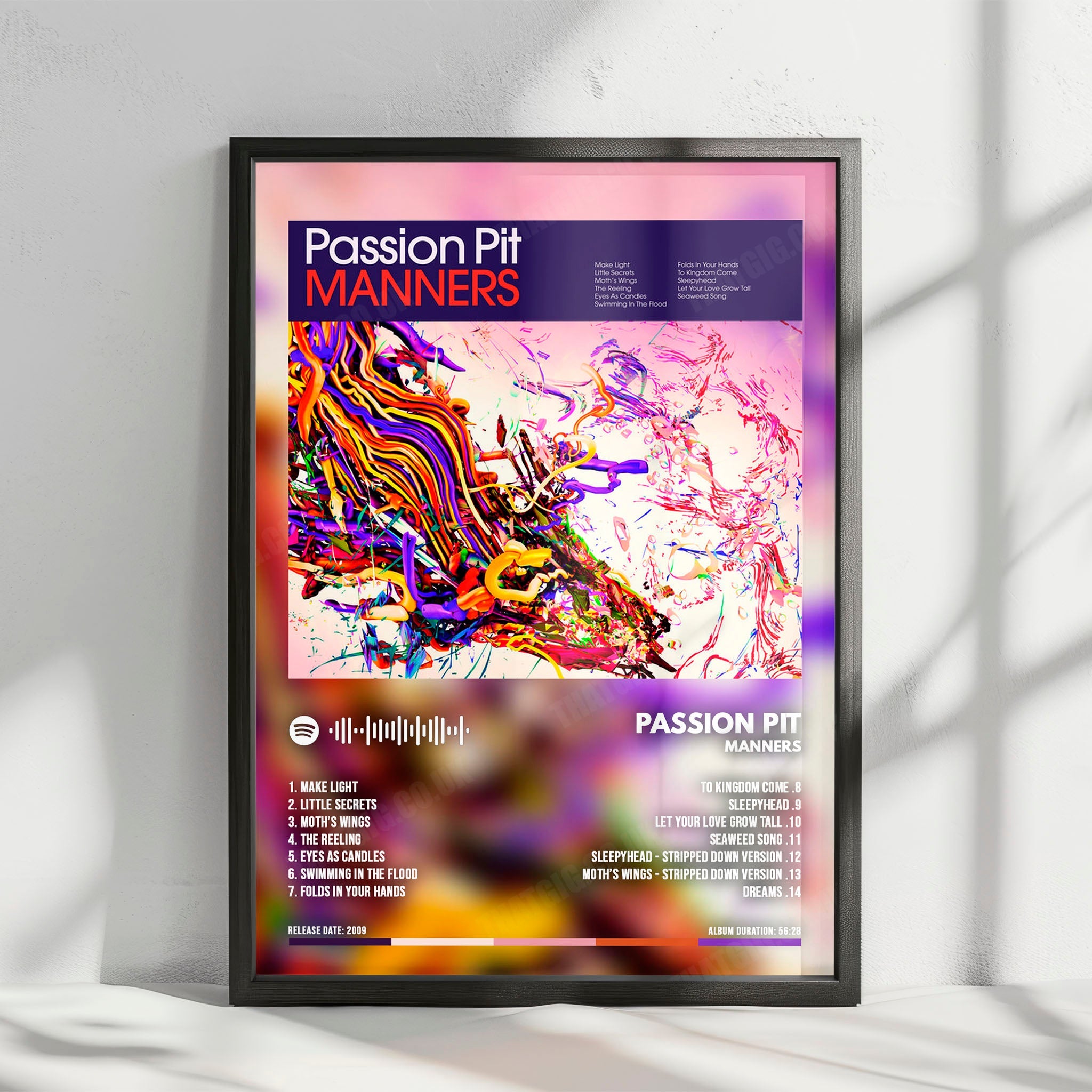 Passion Pit "Manners" Album Cover Poster - with Complete Tracklist
