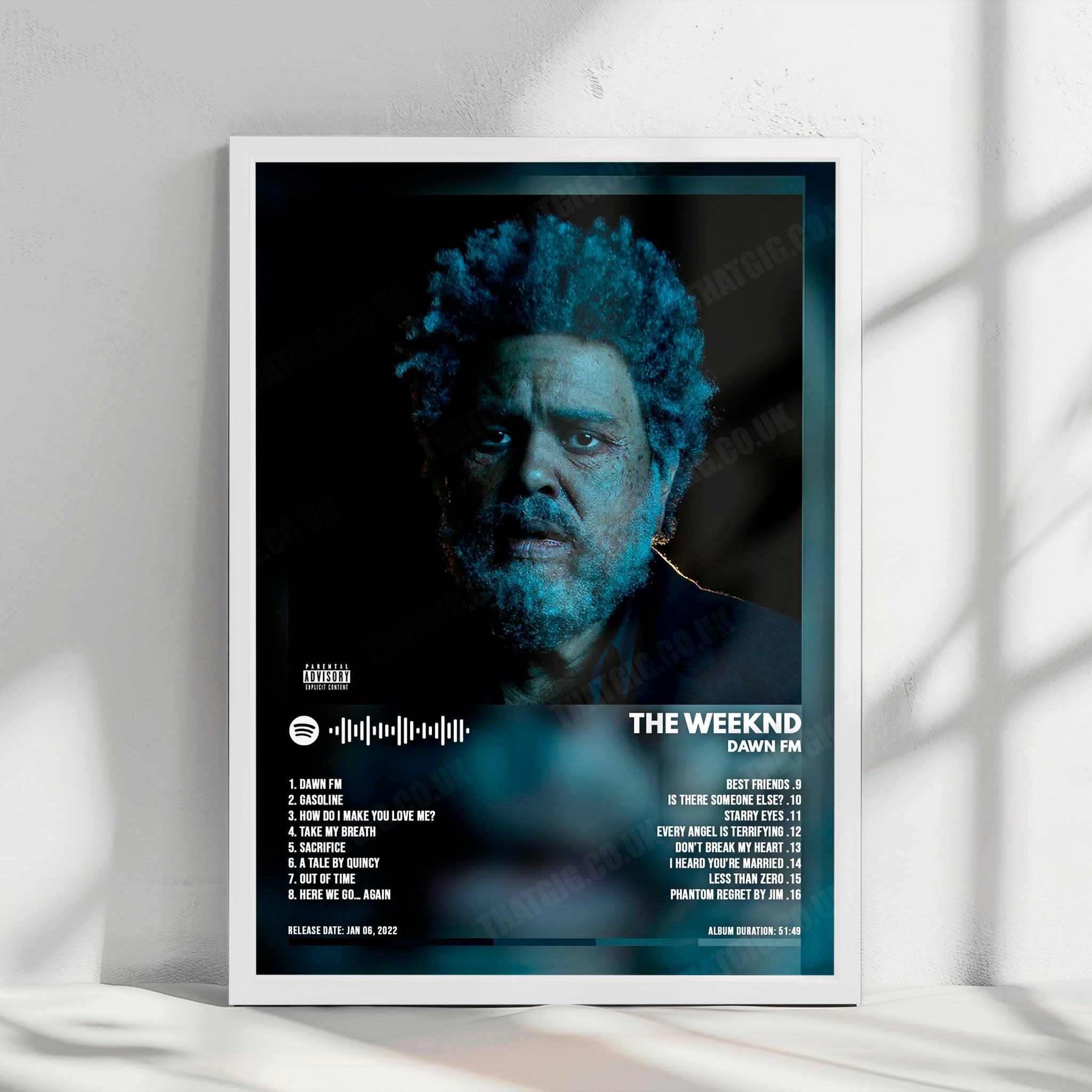 The Weeknd "Dawn FM" Album Cover Poster - with Complete Tracklist