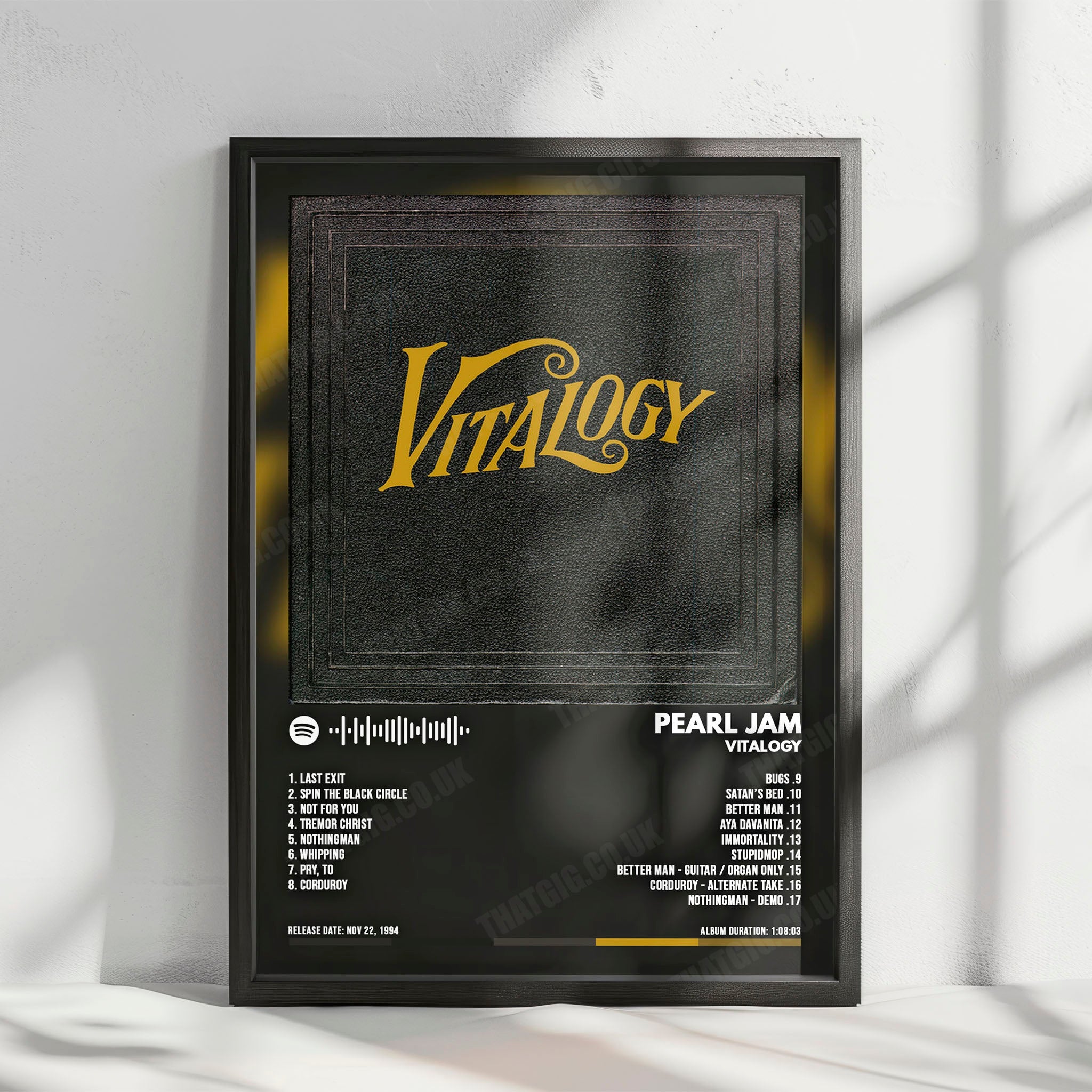 Pearl Jam "Vitalogy" Album Cover Poster - with Complete Tracklist