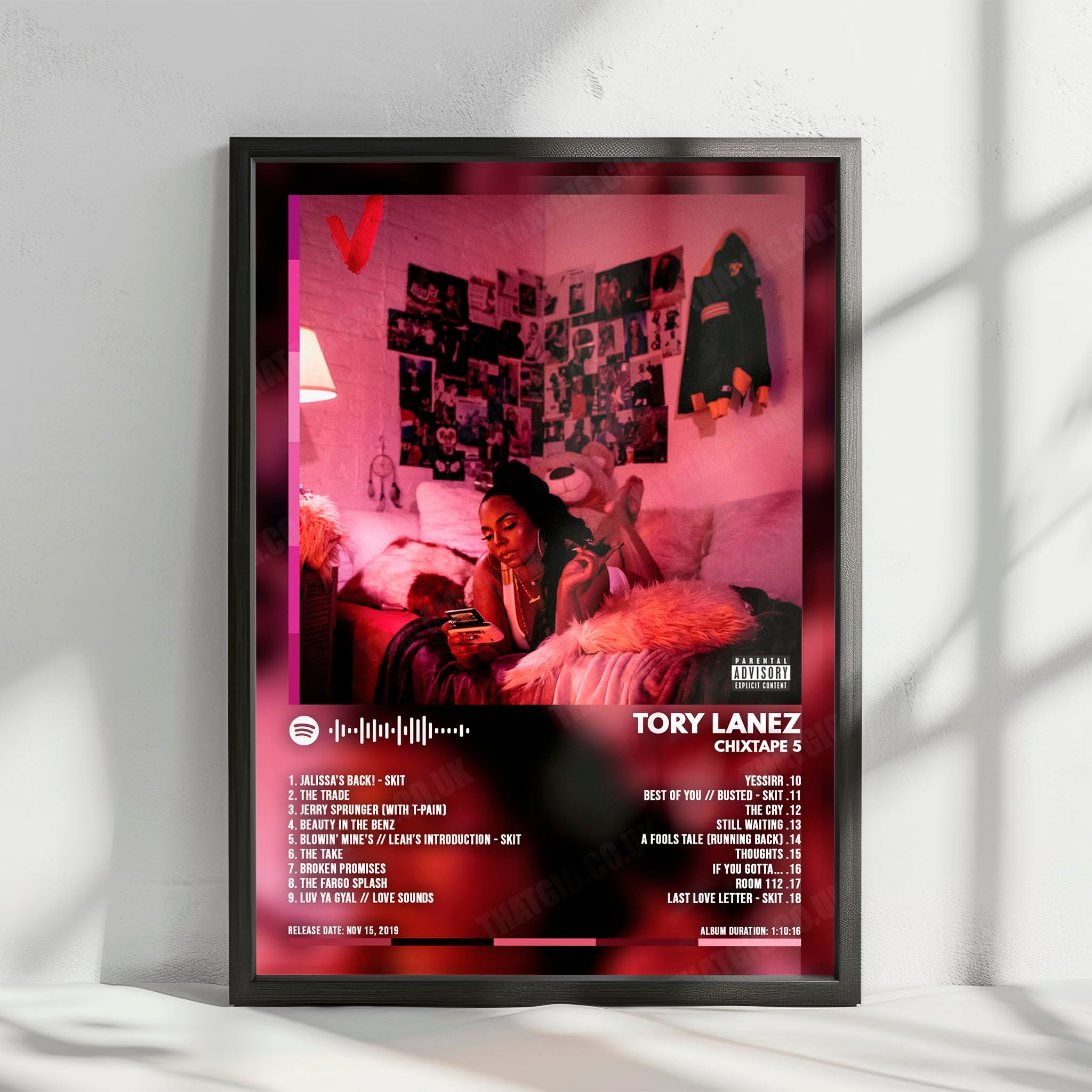 Tory Lanez "Chixtape 5" Album Cover Poster - with Complete Tracklist