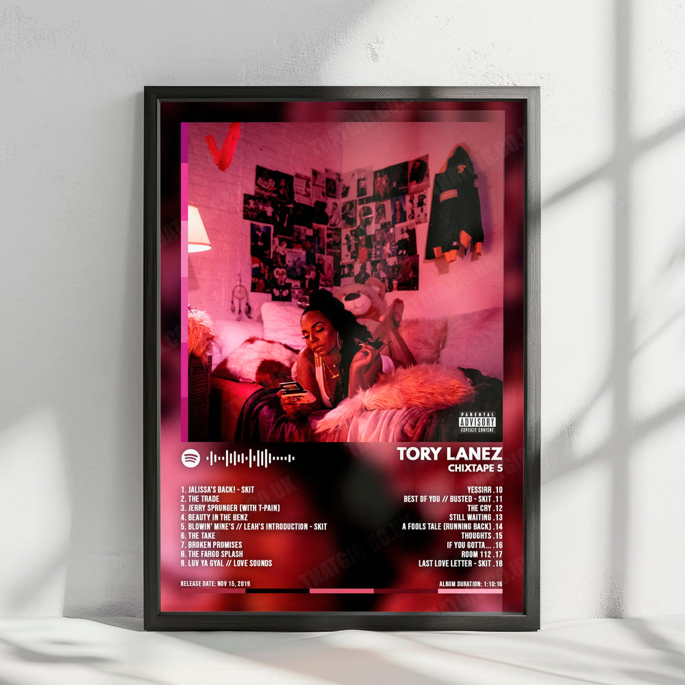Tory Lanez "Chixtape 5" Album Cover Poster - with Complete Tracklist