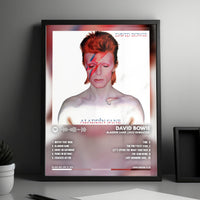David Bowie "Aladdin Sane" Album Cover Poster - with Complete Tracklist