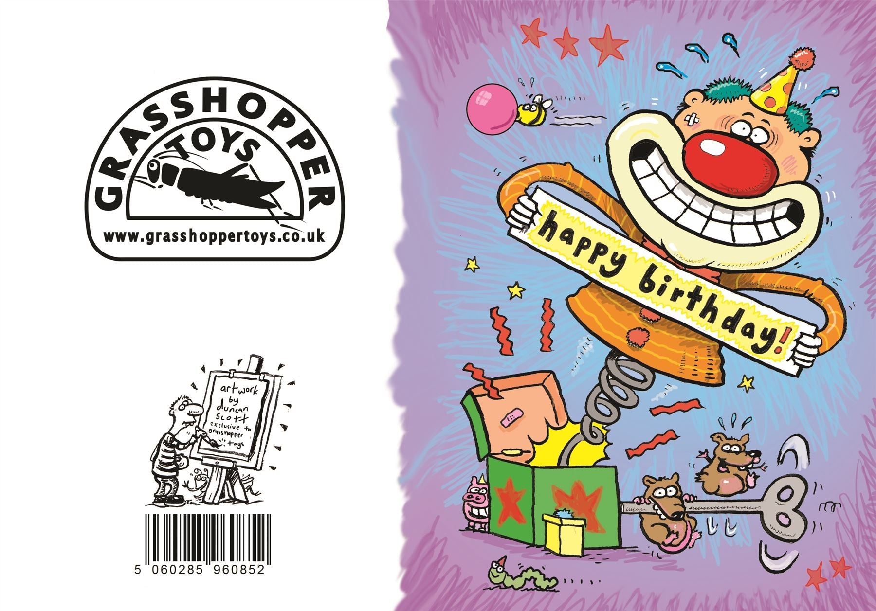 Clown in the Box Children's Birthday Card (105 x 148 mm)