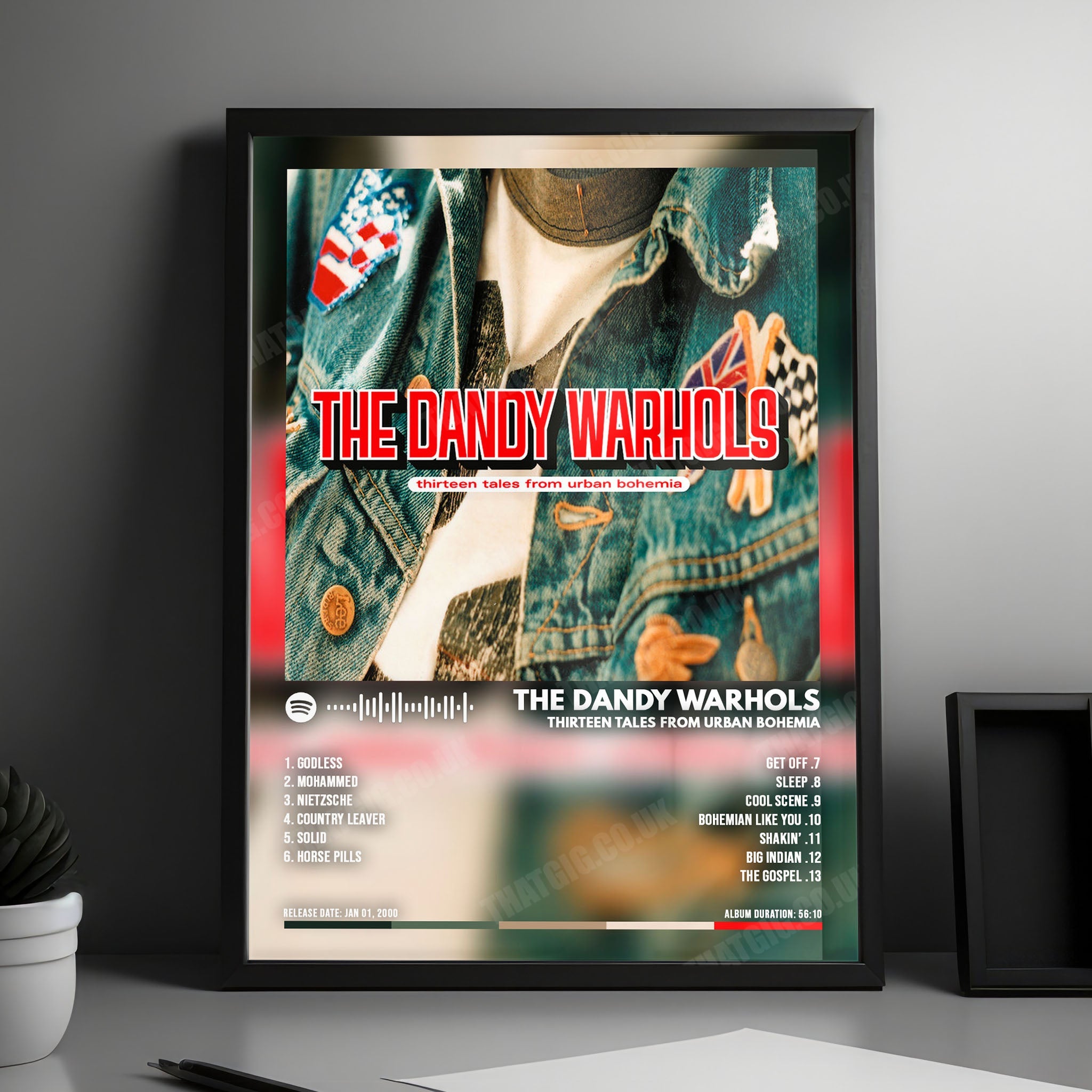 The Dandy Warhols "Thirteen Tales From Urban Bohemia" Album Cover Poster - with Complete Tracklist