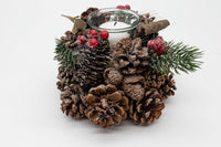 Christmas Pinecones Single Tea Light Candle Holder Decoration