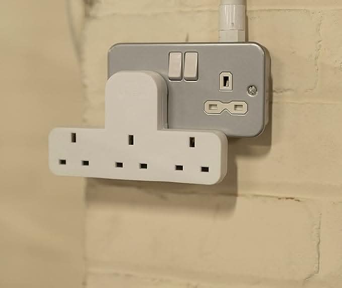 3 Way Plug Adapter UK for Wall Plug Extender Adaptor
