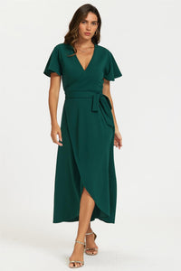 Wrap Maxi Dress In Green
