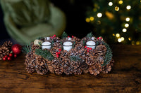 Christmas Pinecones Tea Light Candle Holder Votive Decoration