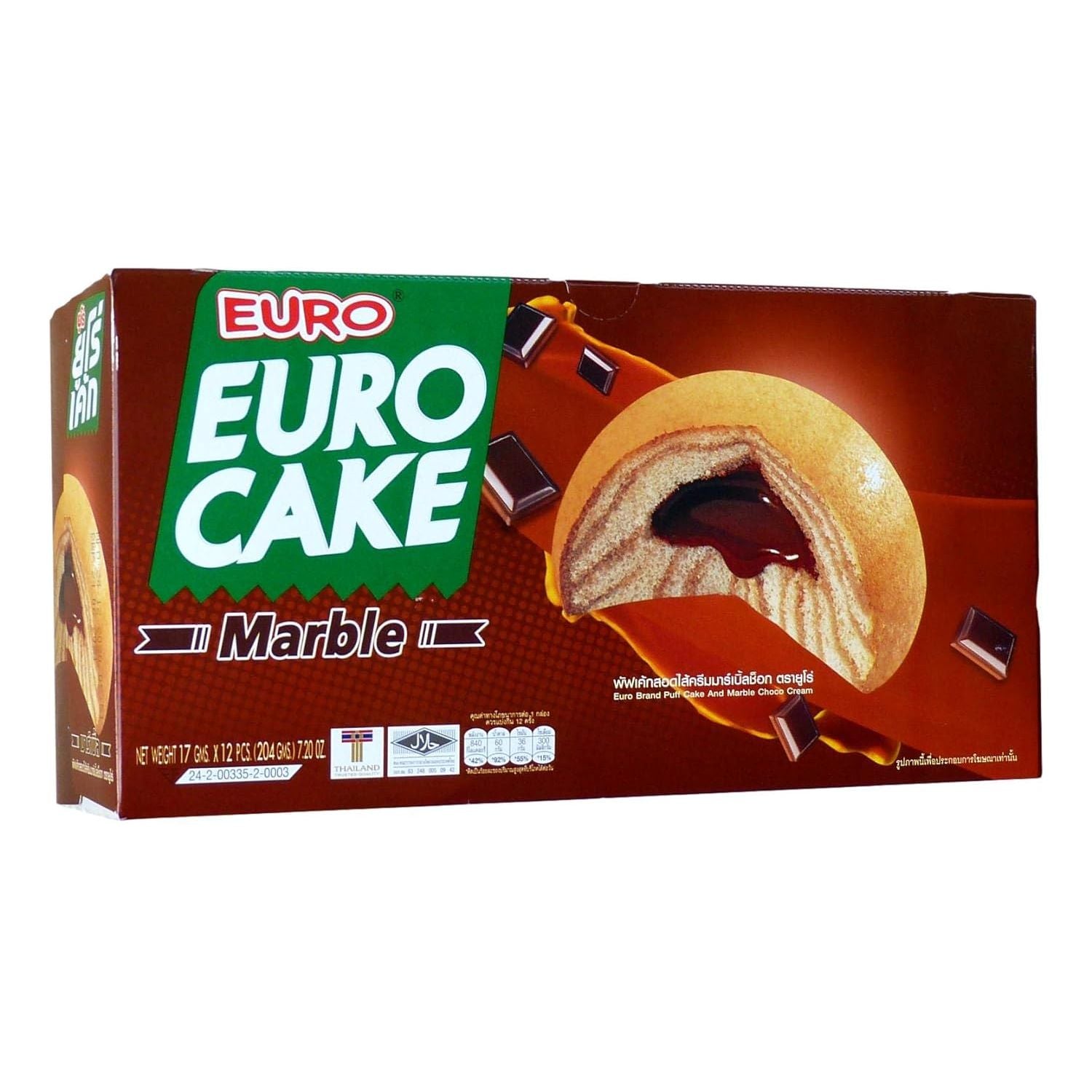 EURO CAKE Puff Cake & Marble Choco Cream 12x17g