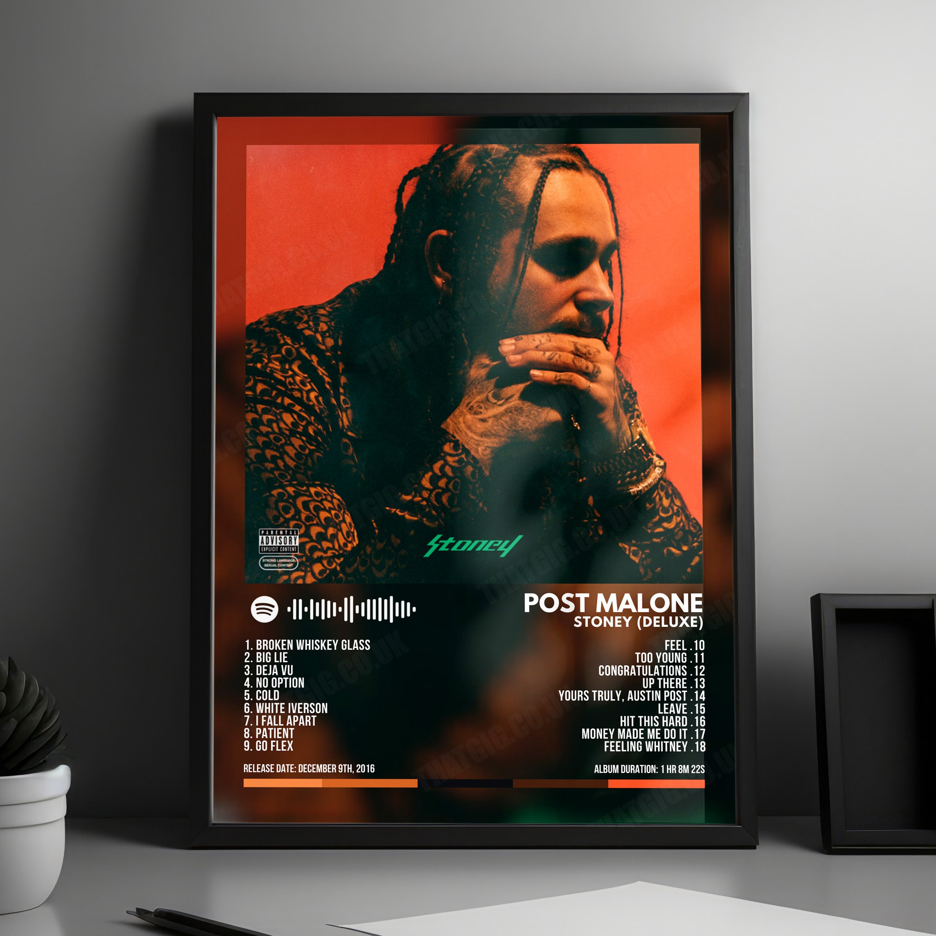 Post Malone "Stoney (Deluxe)" Album Cover Poster - with Complete Tracklist