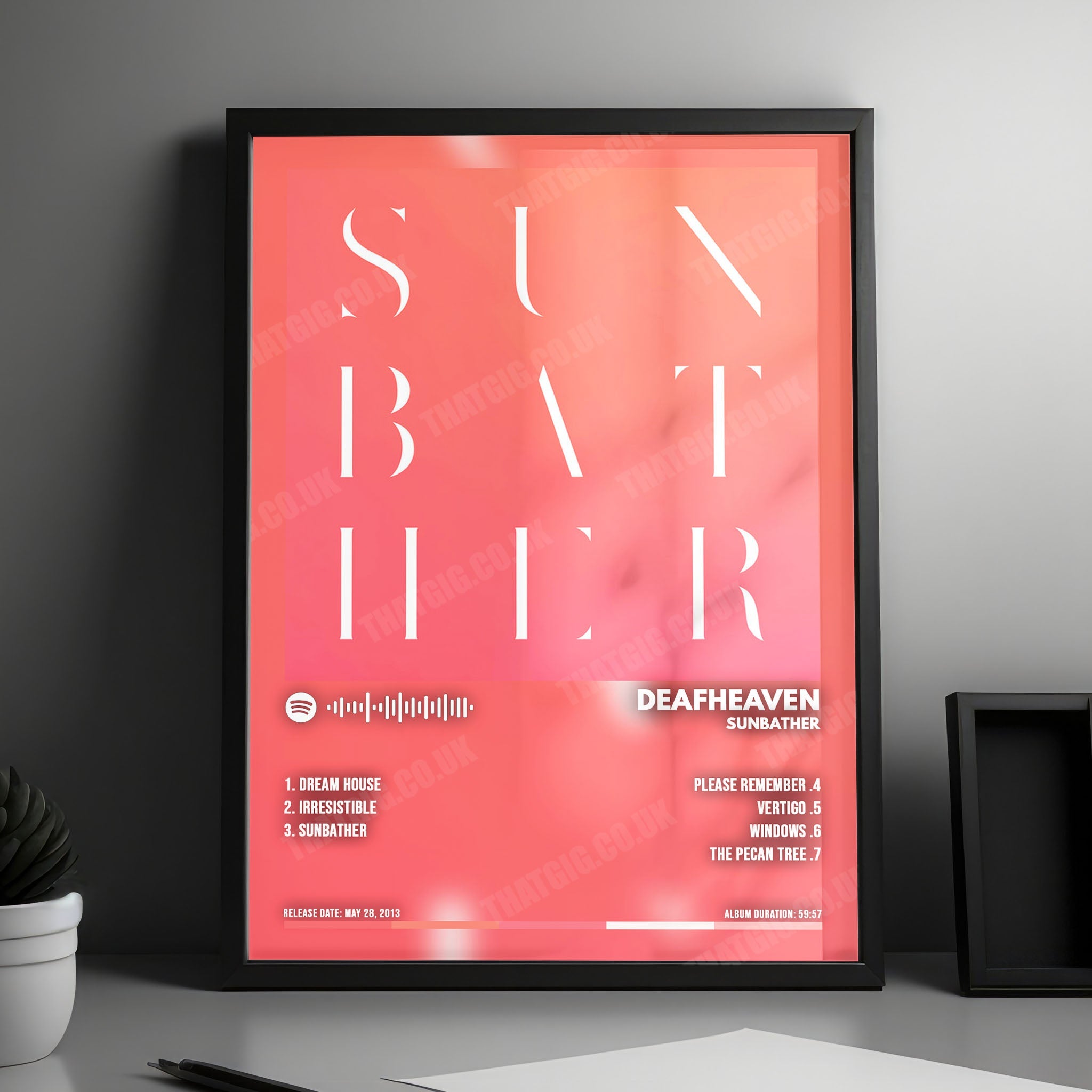 Deafheaven "Sunbather" Album Cover Poster - with Complete Tracklist