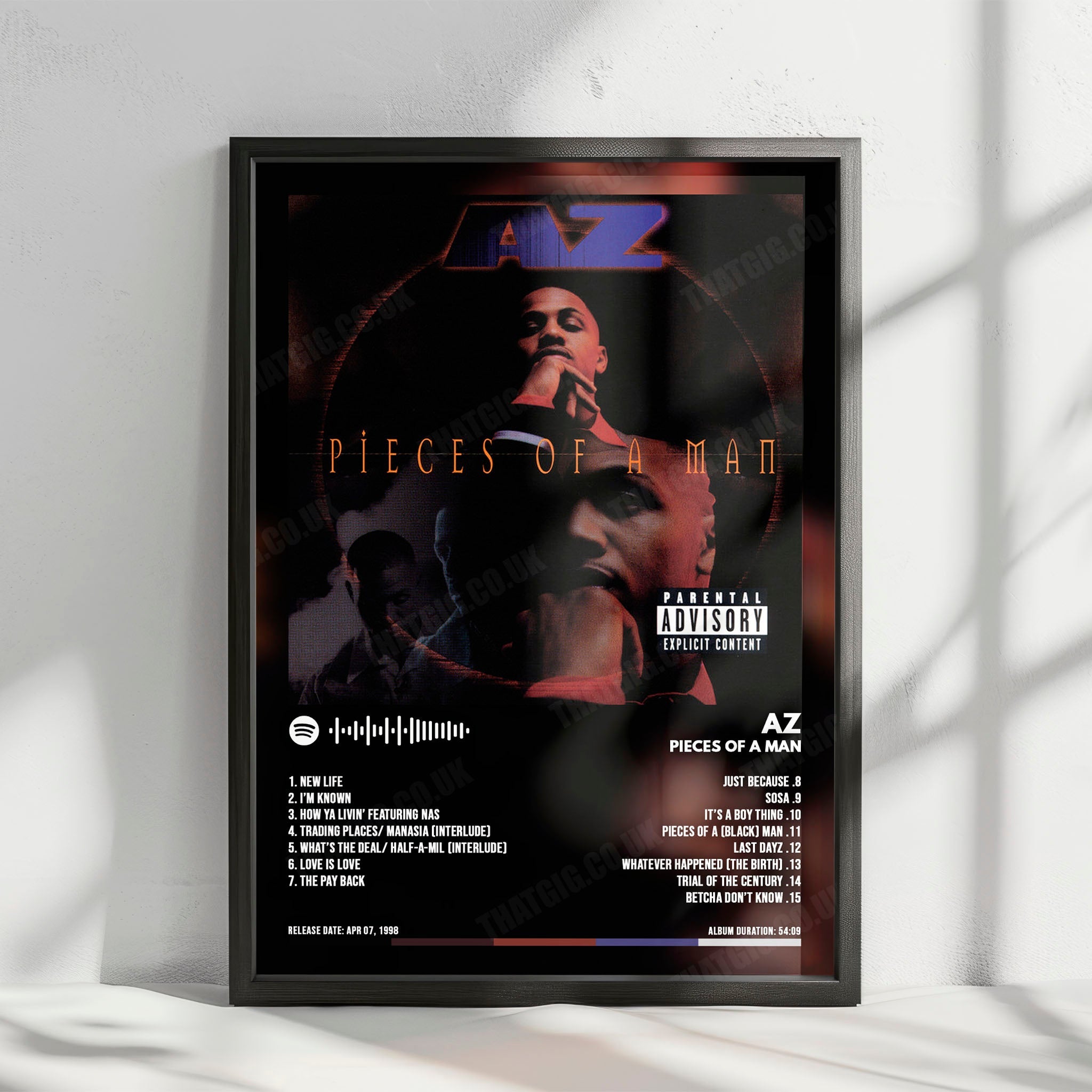 AZ "Pieces of a Man" Album Cover Poster - with Complete Tracklist