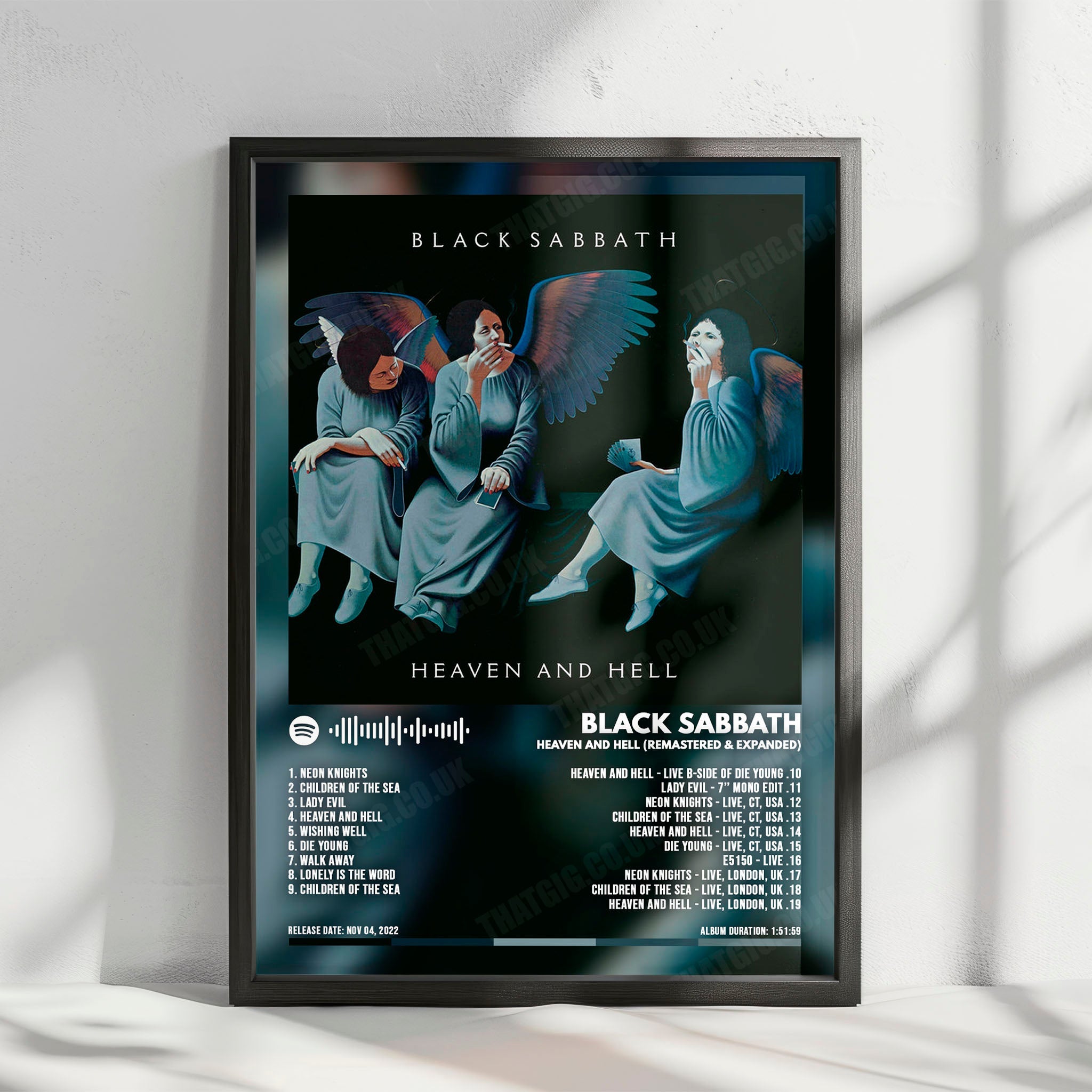 Black Sabbath "Heaven and Hell" Album Cover Poster - with Complete Tracklist