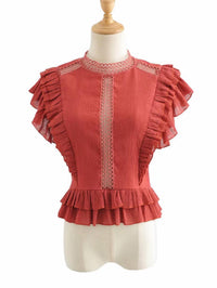 Crochet Sleeveless Blouse In Red