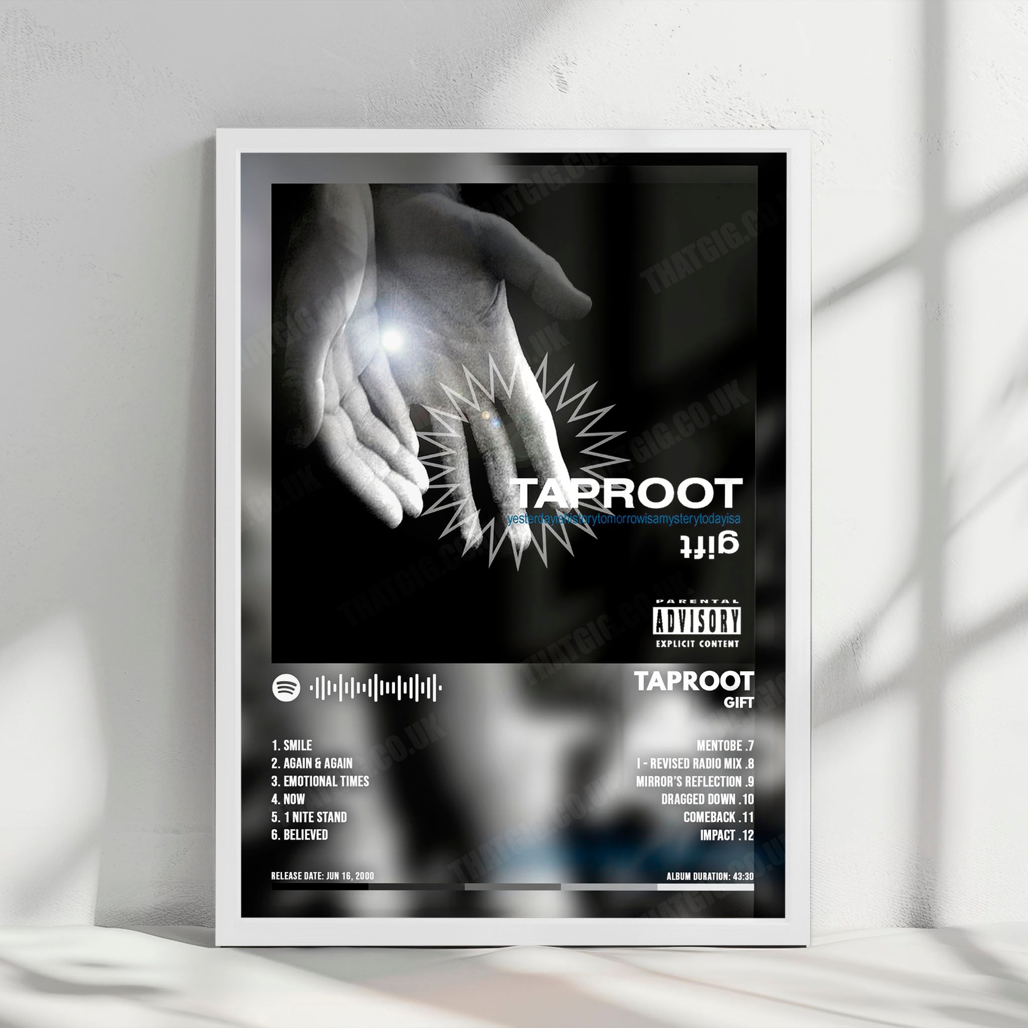 Taproot "Gift" Album Cover Poster - with Complete Tracklist