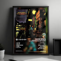 David Bowie "The Rise and Fall of Ziggy Stardust" Album Cover Poster - with Complete Tracklist